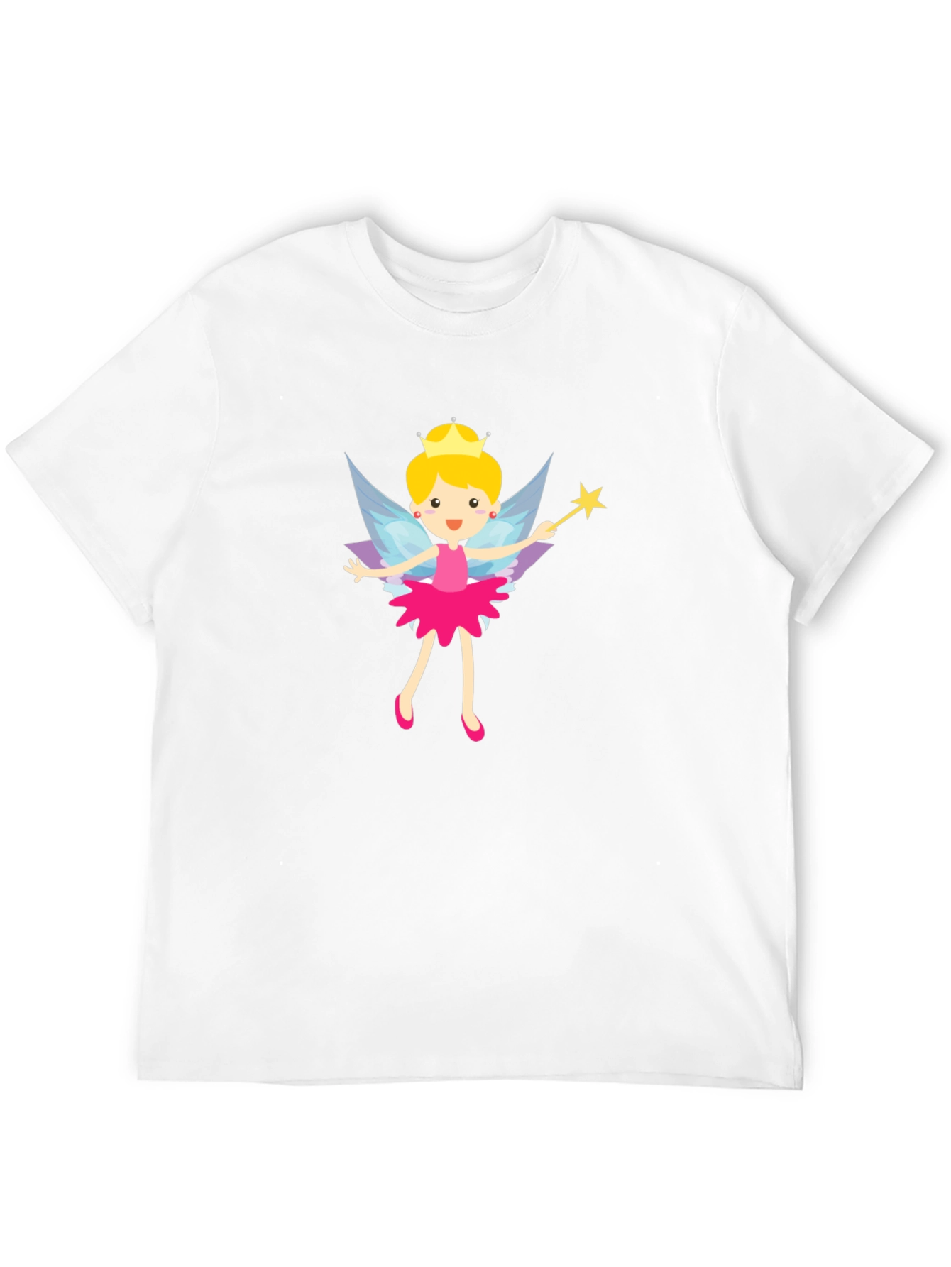 Fairy Princess Graphic Tee - Black Cotton T-Shirt