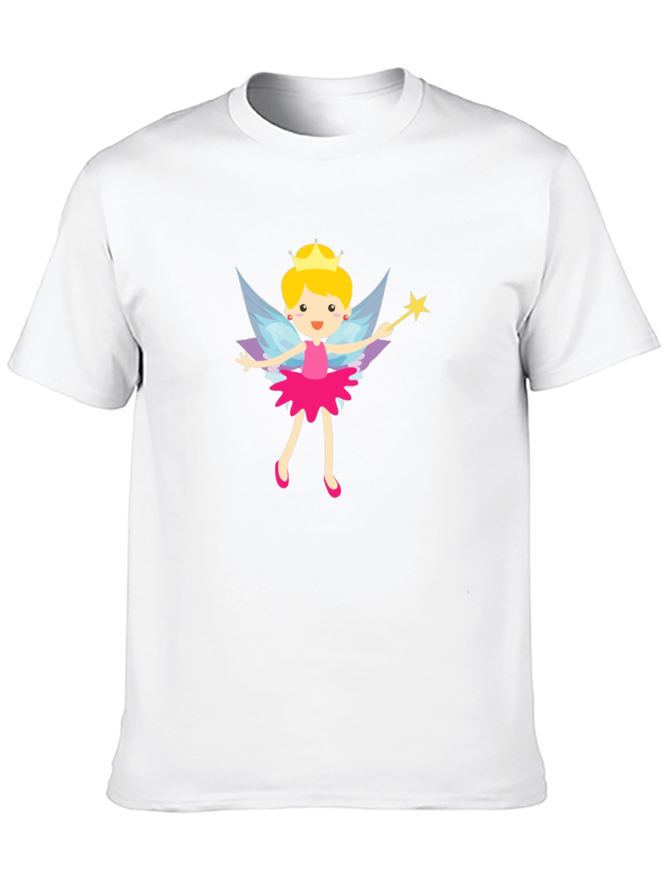 Fairy Princess Graphic Tee - Black Cotton T-Shirt