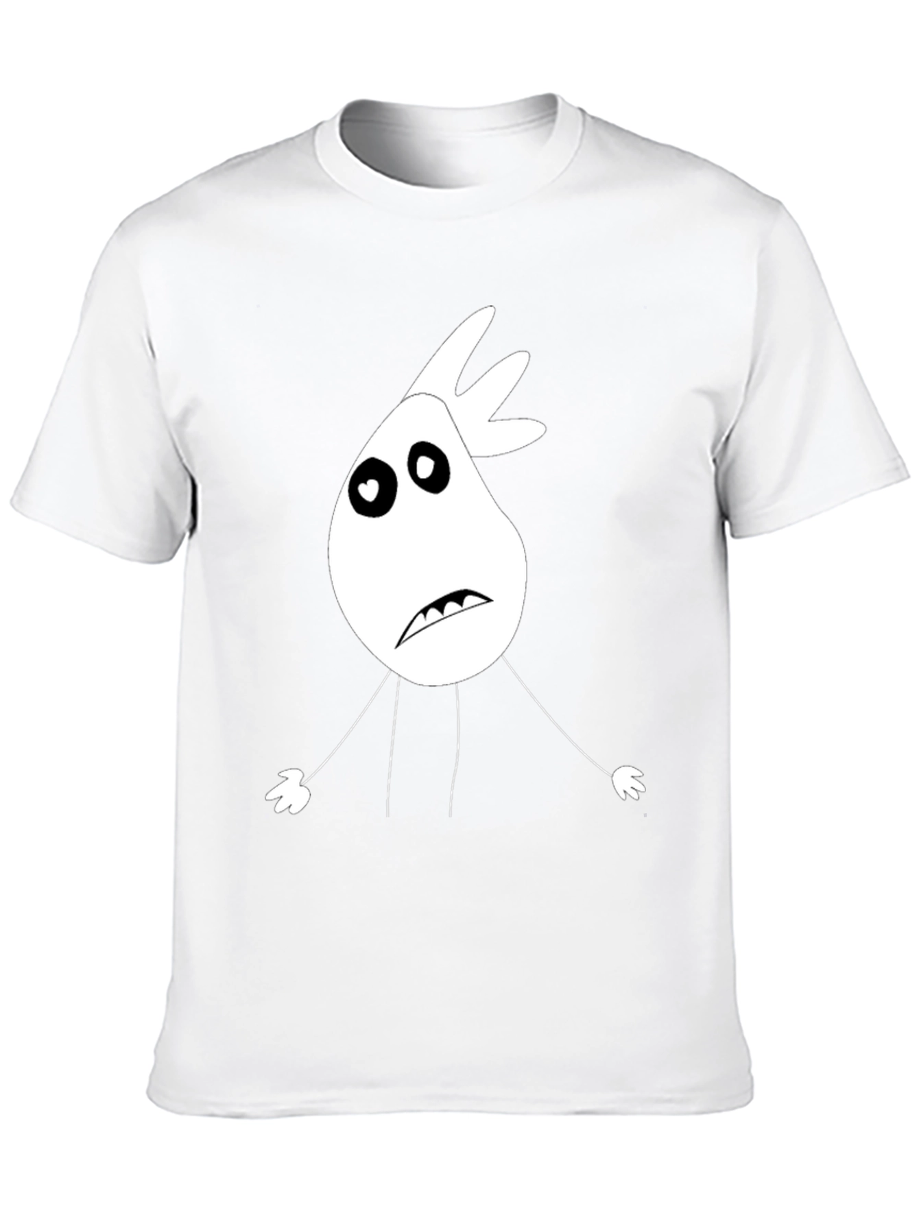 Cartoon Character T-Shirt - Black Cotton Tee