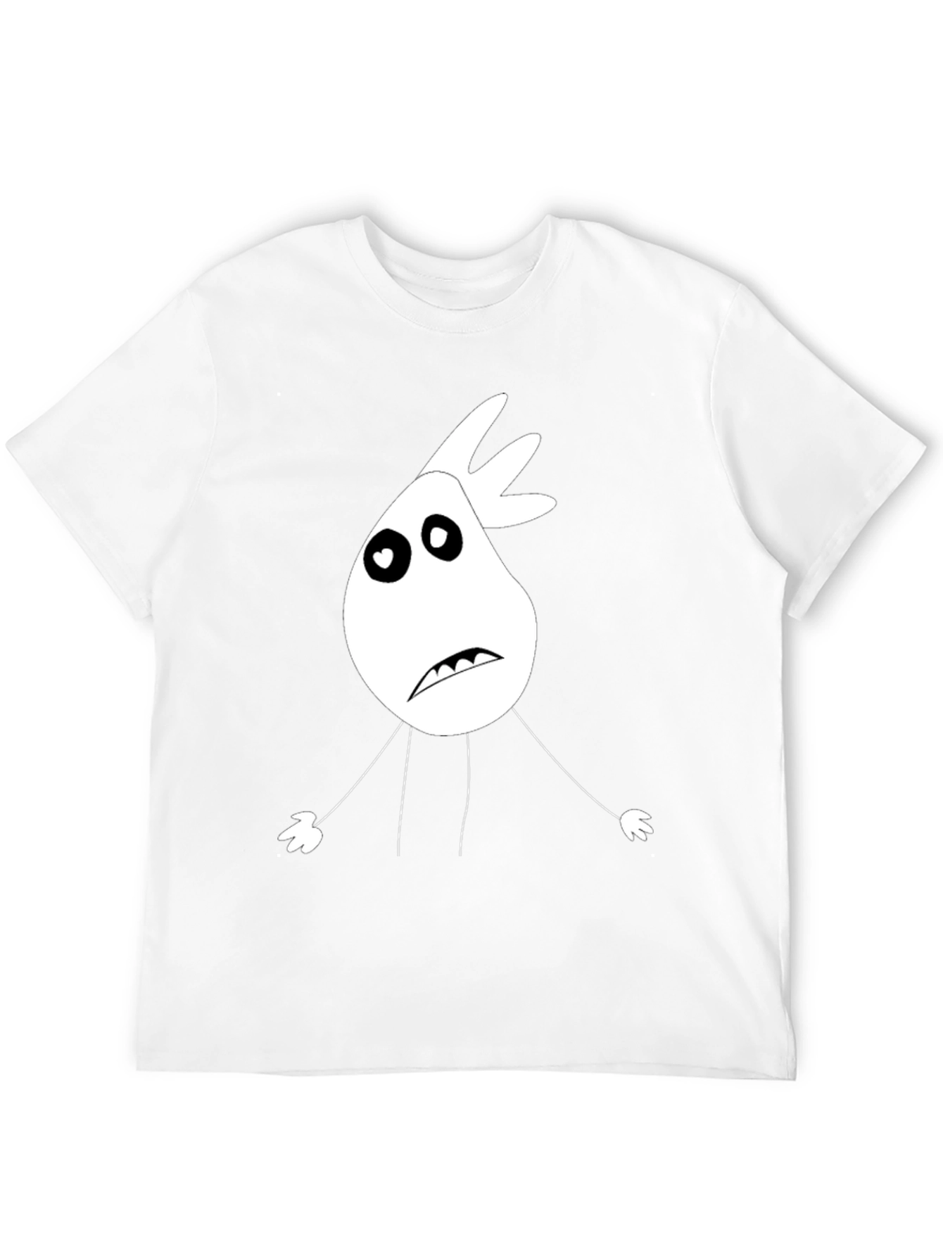 Cartoon Character T-Shirt - Black Cotton Tee
