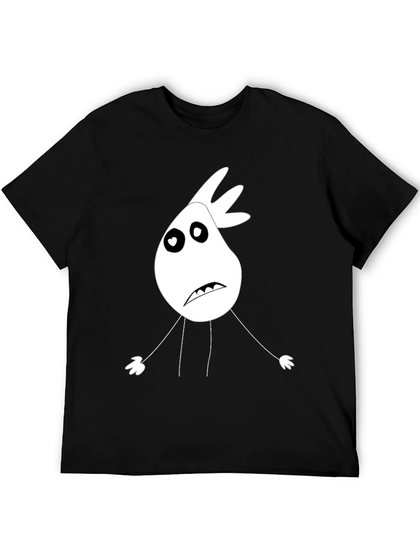 Cartoon Character T-Shirt - Black Cotton Tee