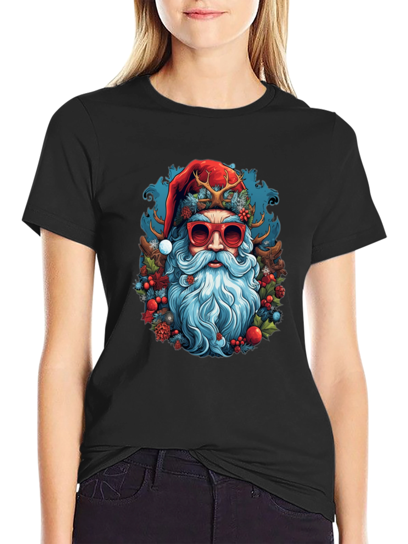 Cool Santa Graphic Tee - Holiday Style