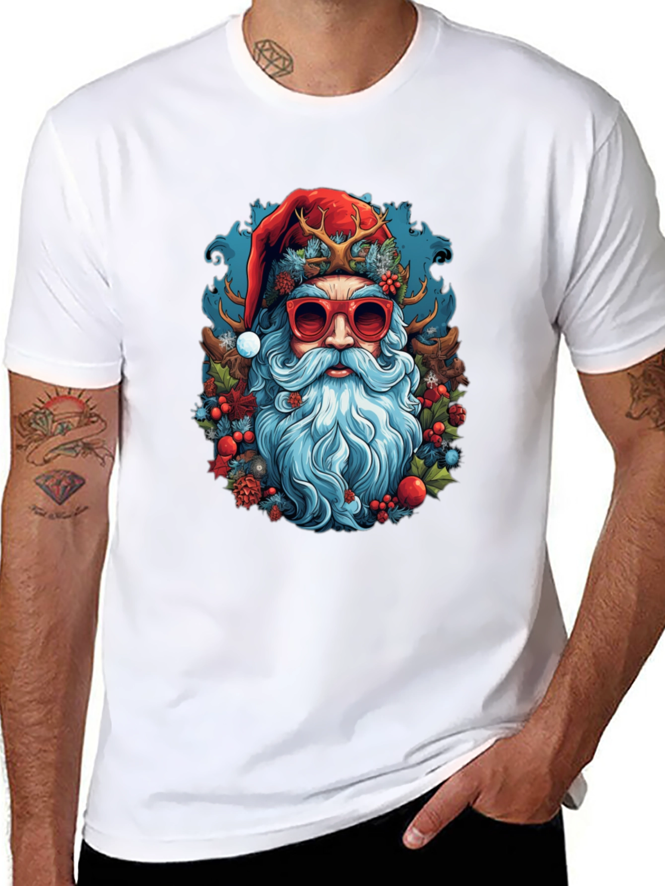 Cool Santa Graphic Tee - Holiday Style