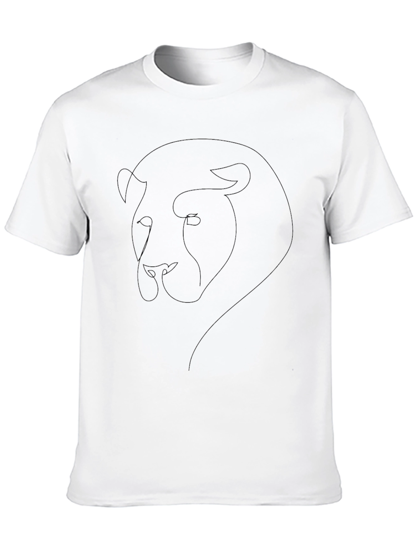 Minimalist Lion Graphic Black T-Shirt