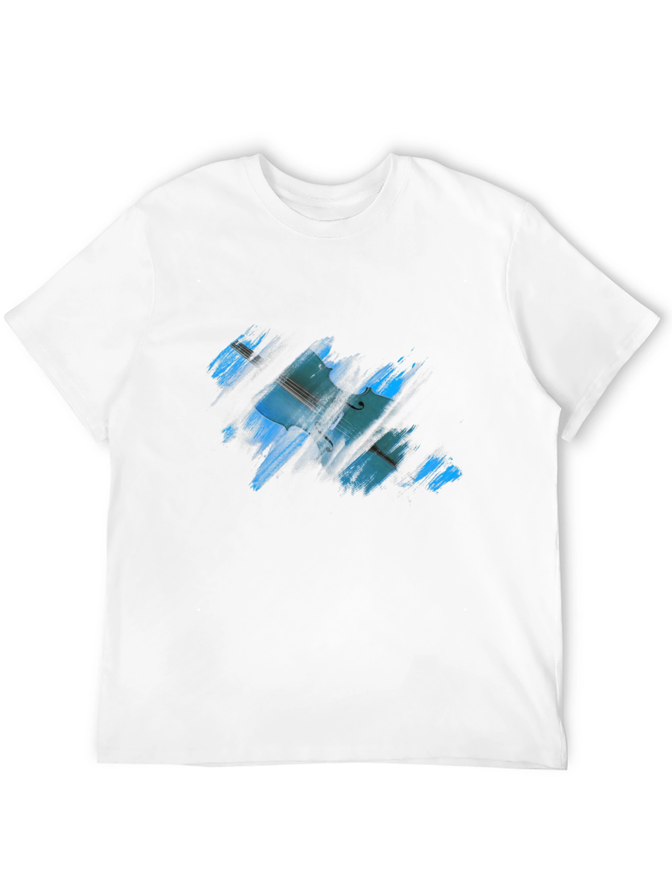 Abstract Cello Graphic Mens Black T-Shirt
