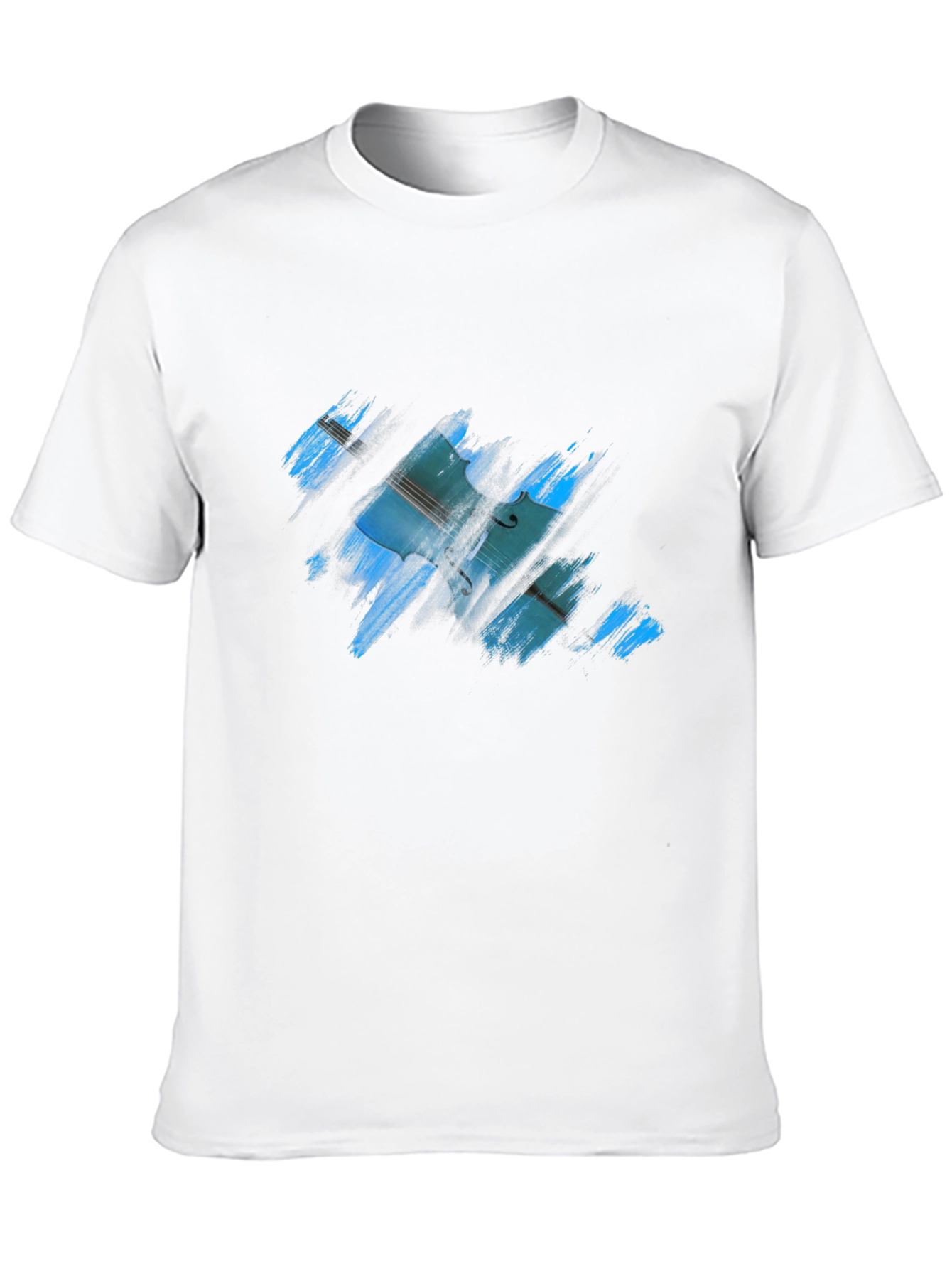 Abstract Cello Graphic Mens Black T-Shirt