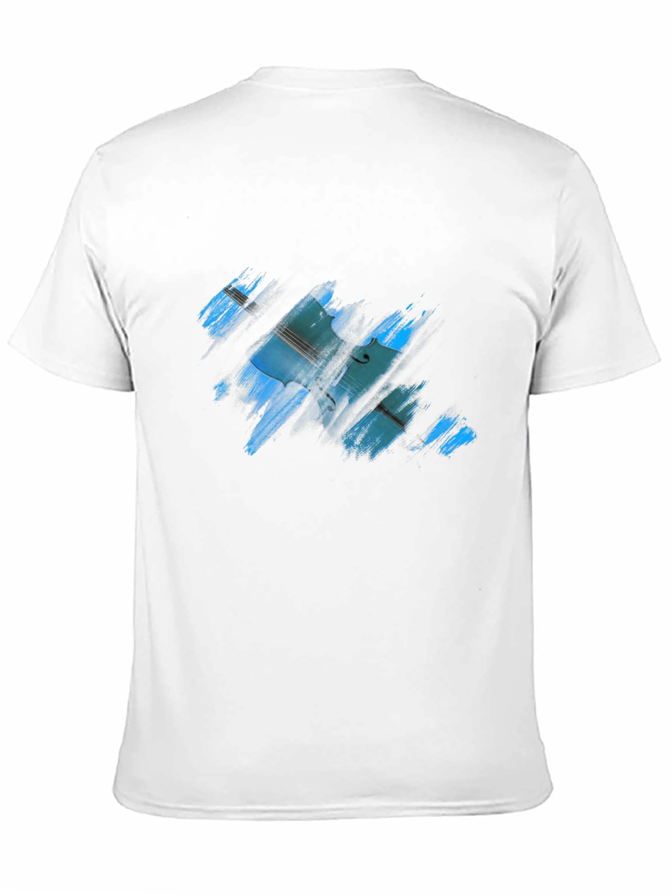Abstract Cello Graphic Mens Black T-Shirt
