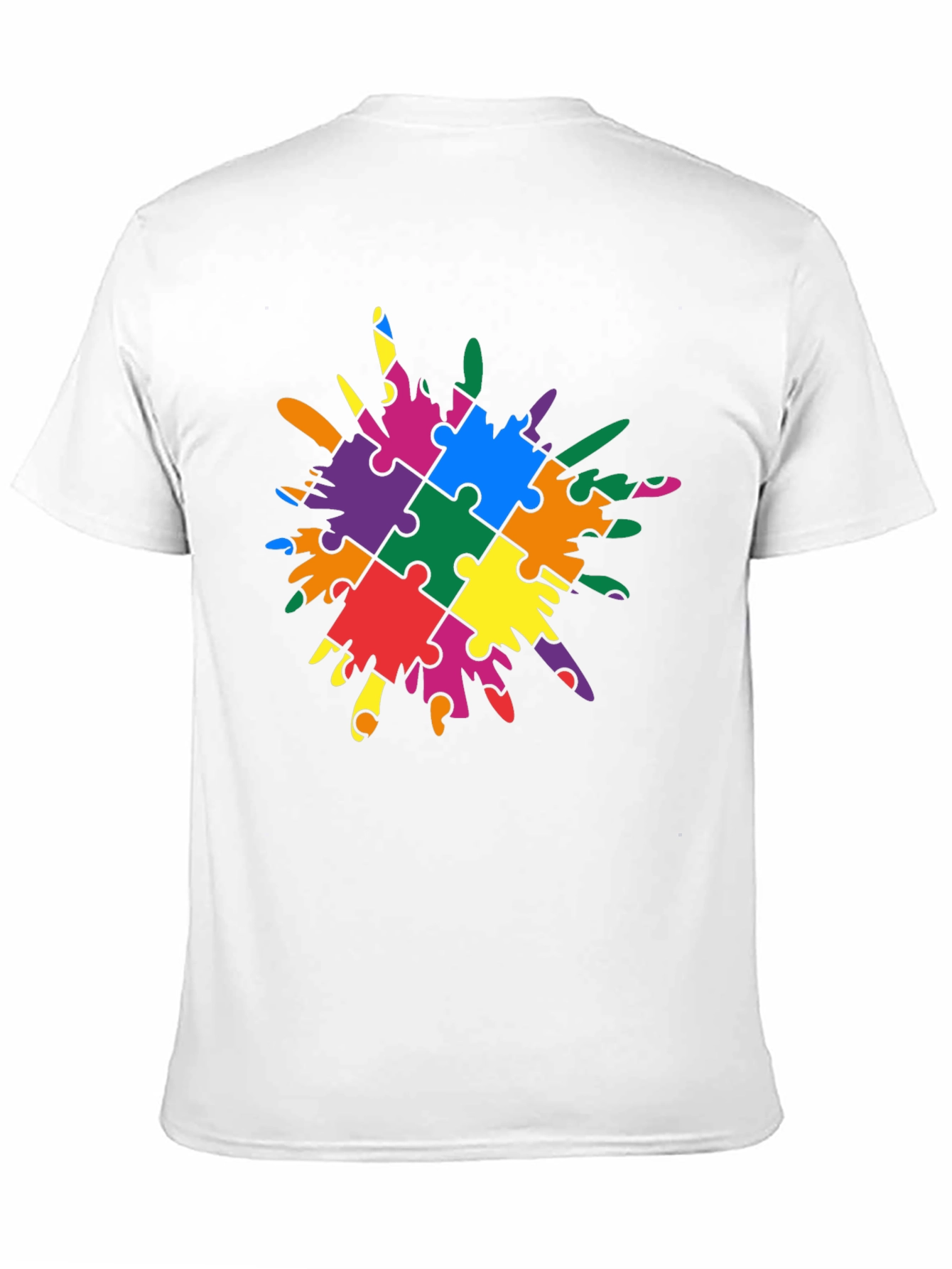 Autism Awareness Puzzle Piece Splatter T-Shirt