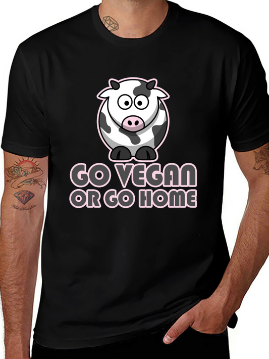 Go Vegan T-Shirt - Cute Cow Design