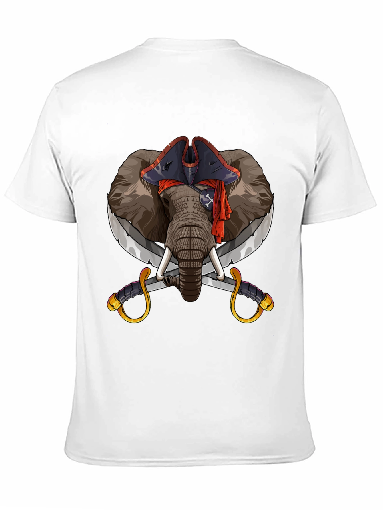 Pirate Elephant Graphic Tee - Black Cotton T-Shirt