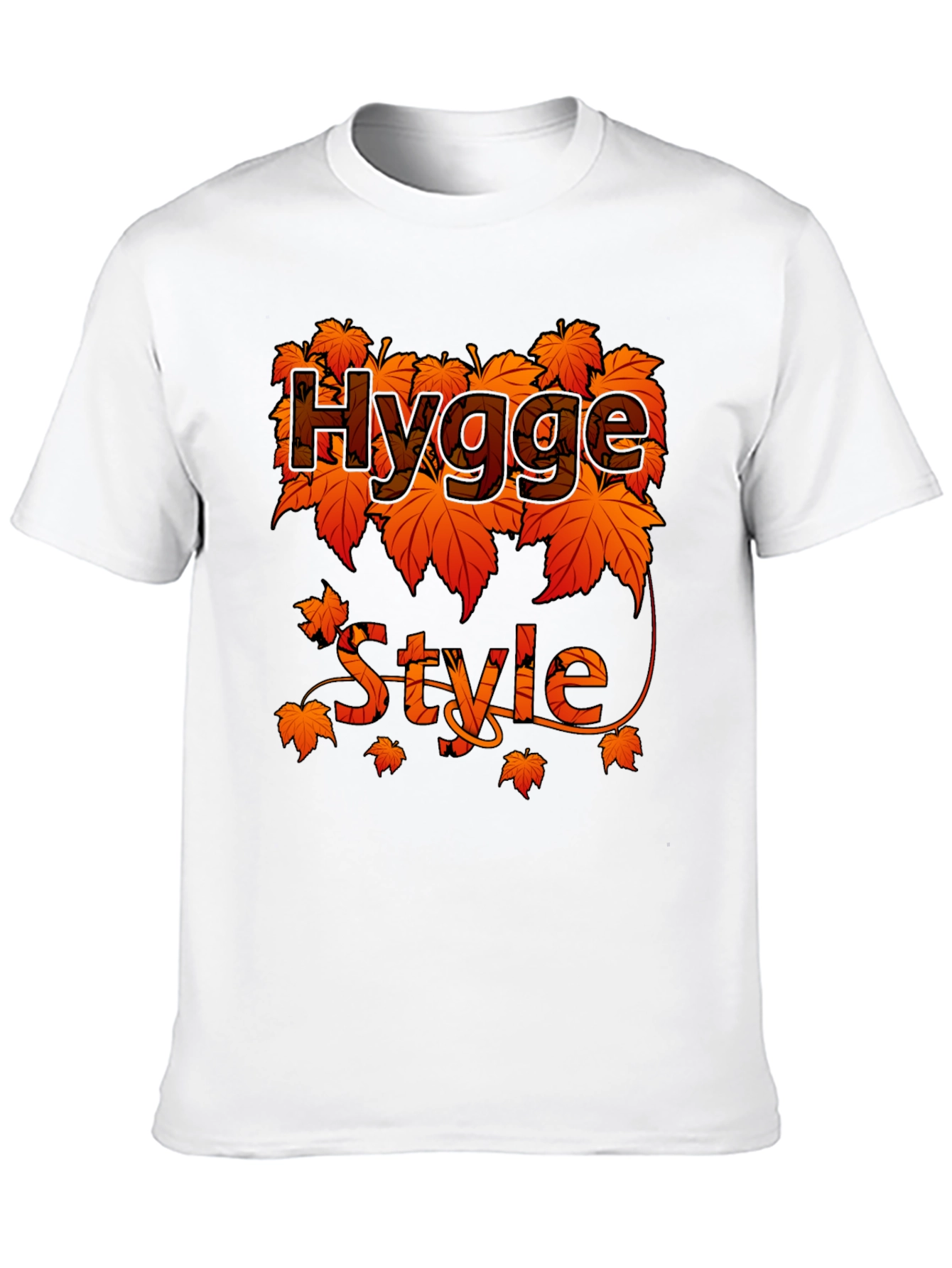 Hygge Style Fall Leaves T-Shirt