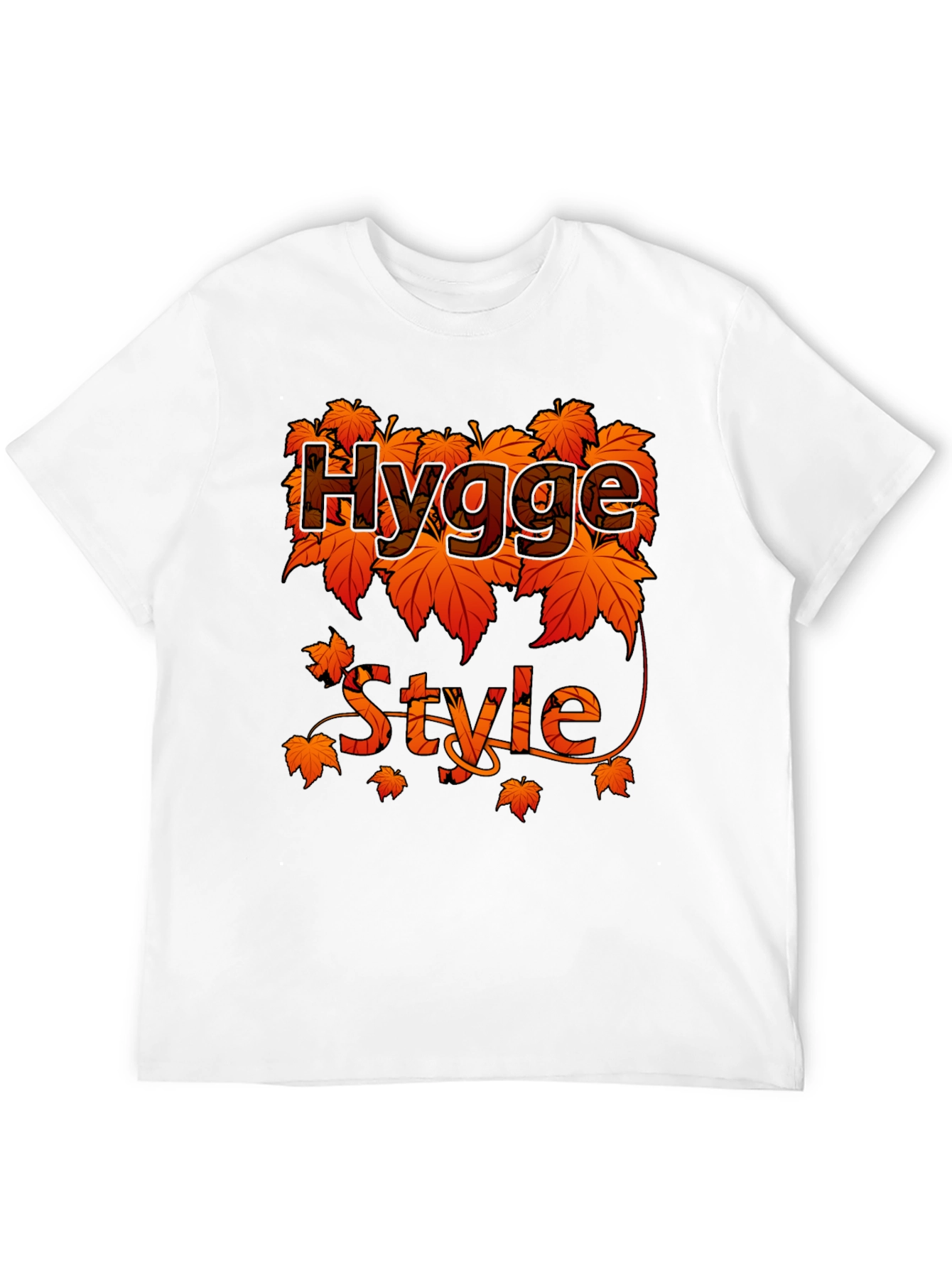 Hygge Style Fall Leaves T-Shirt