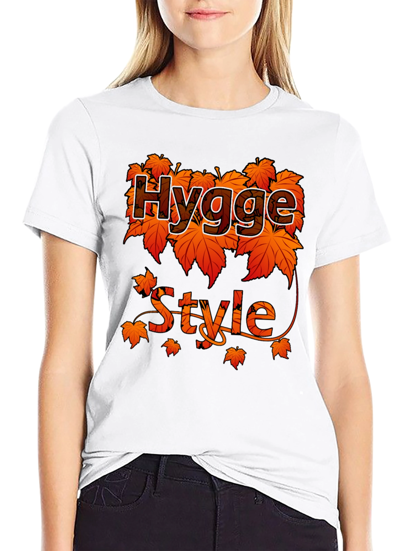 Hygge Style Fall Leaves T-Shirt
