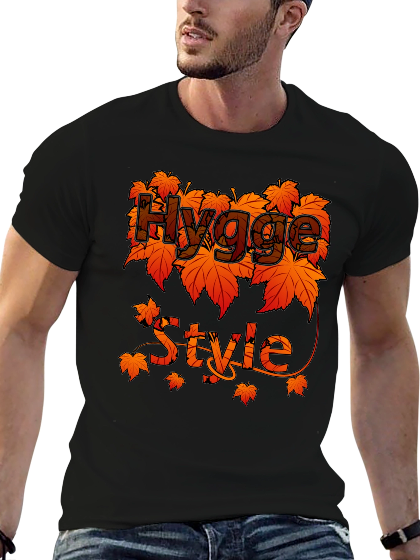 Hygge Style Fall Leaves T-Shirt