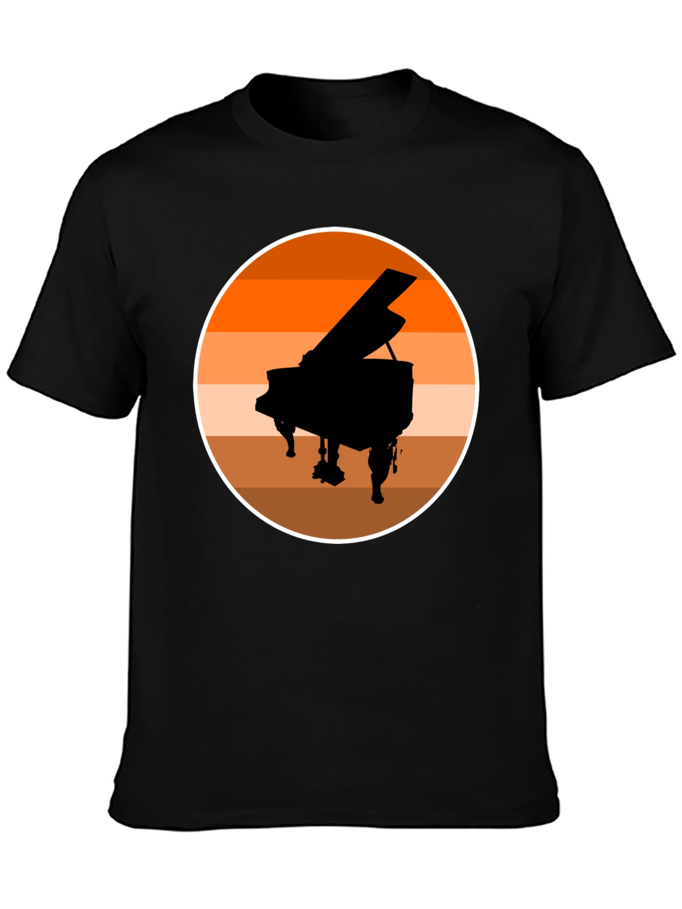Grand Piano Sunset Graphic Tee - Black