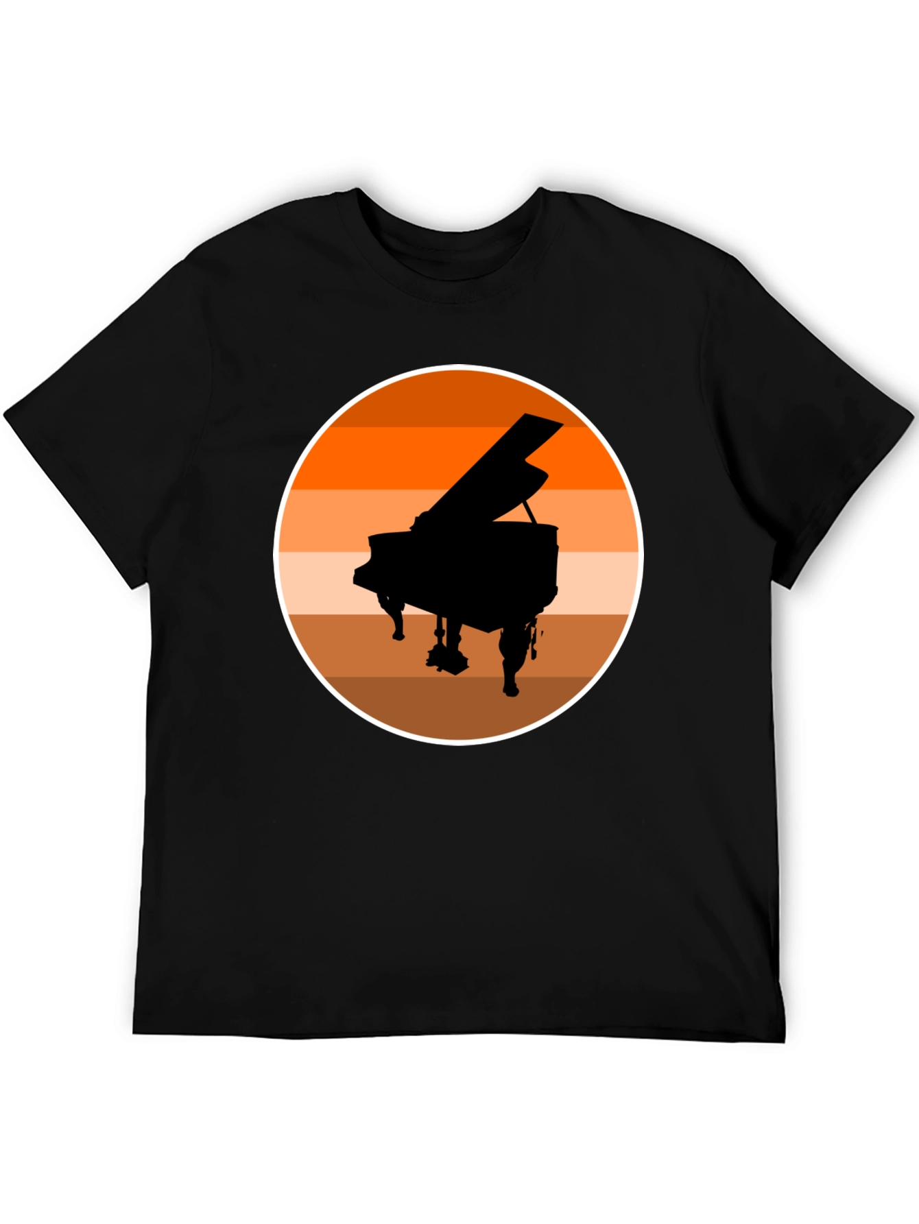 Grand Piano Sunset Graphic Tee - Black