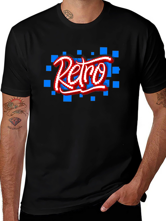 Retro Pixel Art Black T-Shirt
