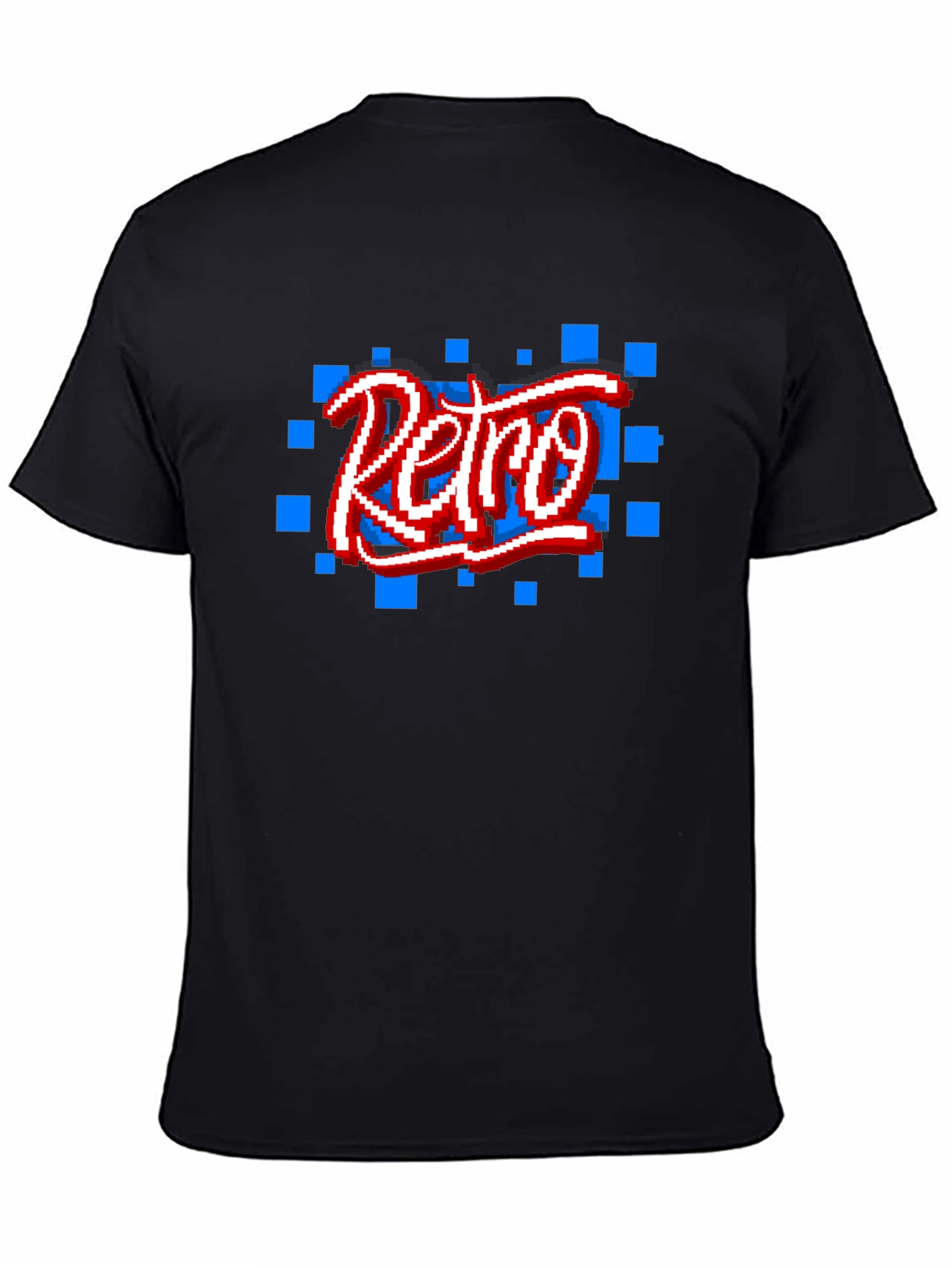 Retro Pixel Art Black T-Shirt