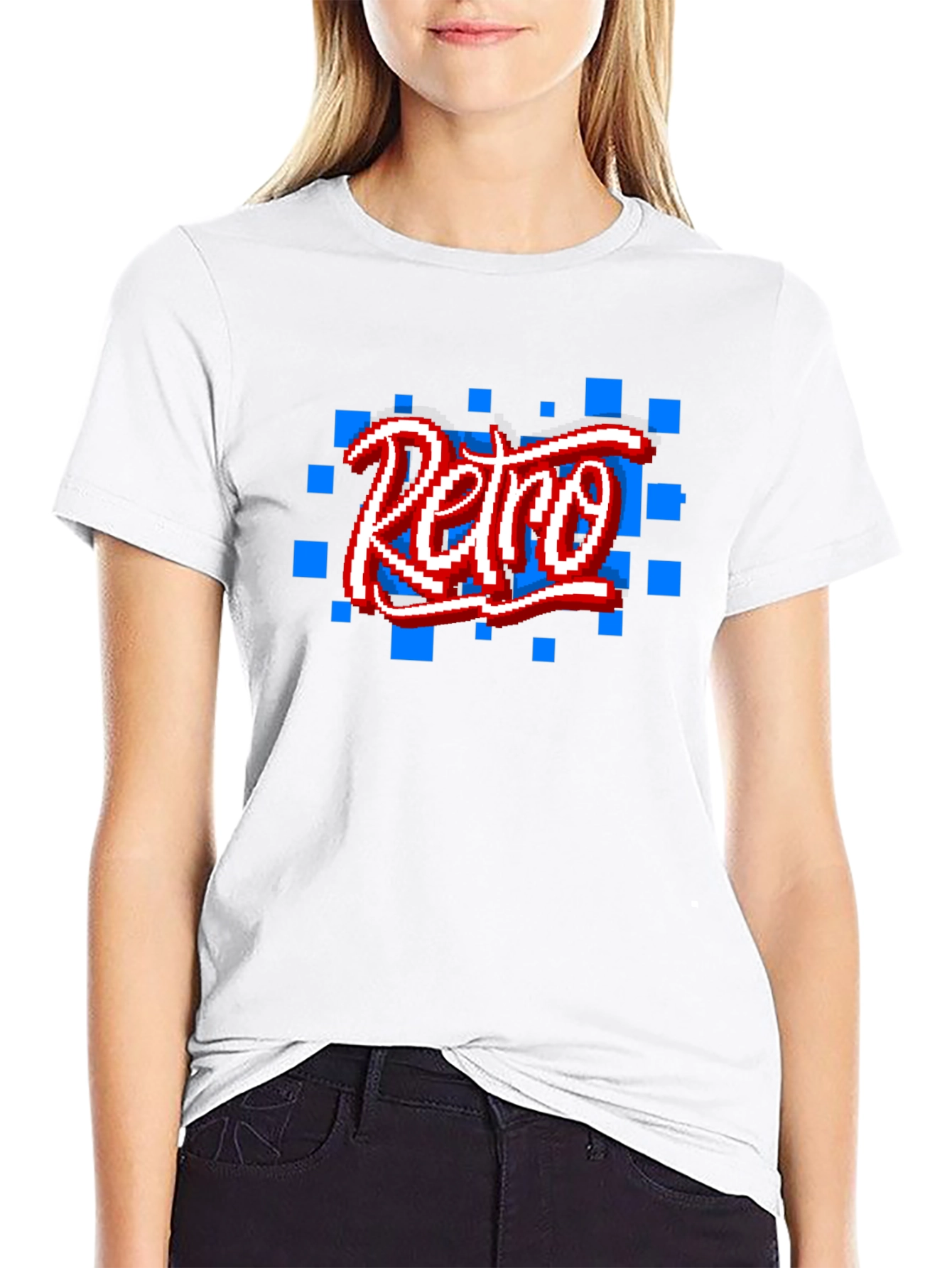 Retro Pixel Art Black T-Shirt