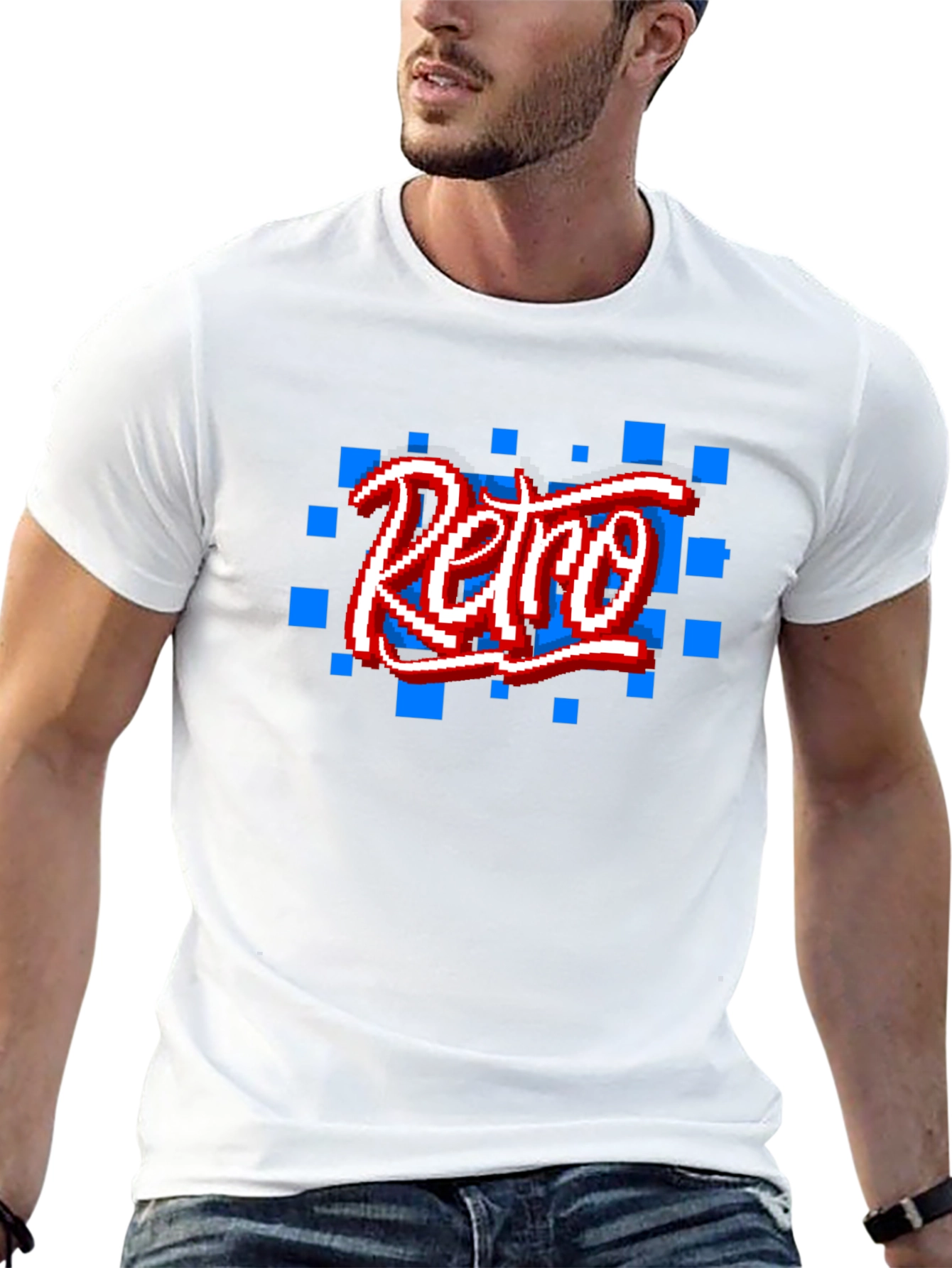 Retro Pixel Art Black T-Shirt