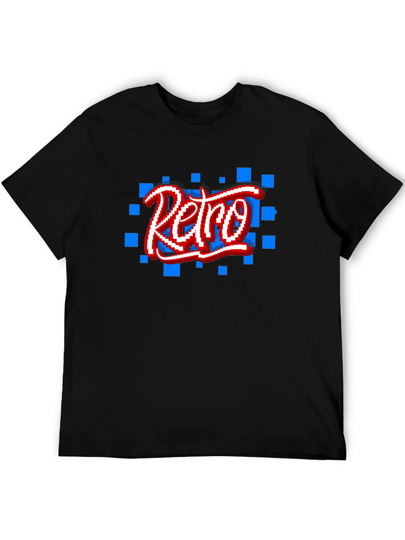 Retro Pixel Art Black T-Shirt