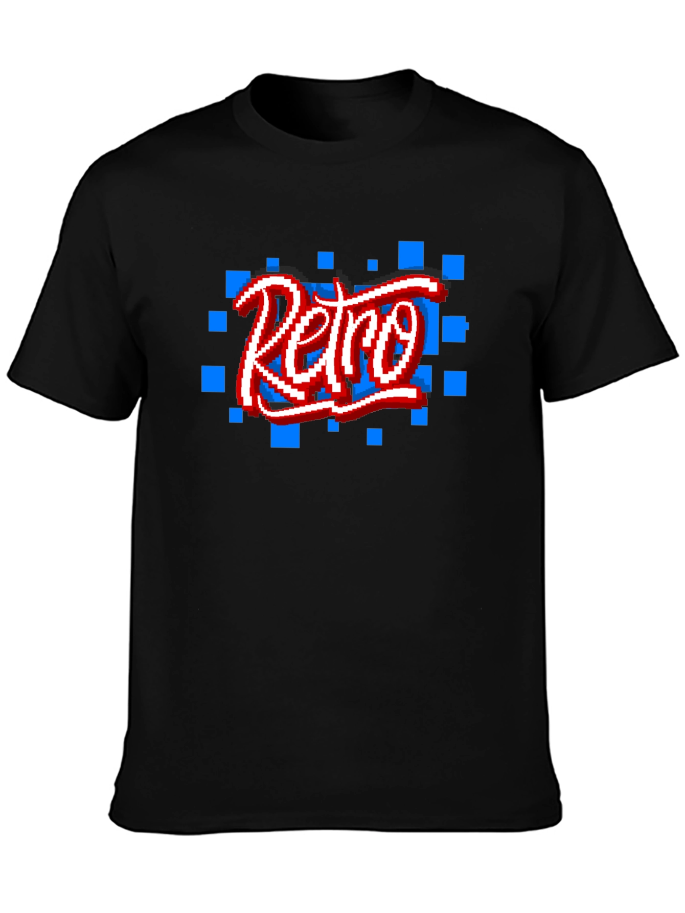 Retro Pixel Art Black T-Shirt