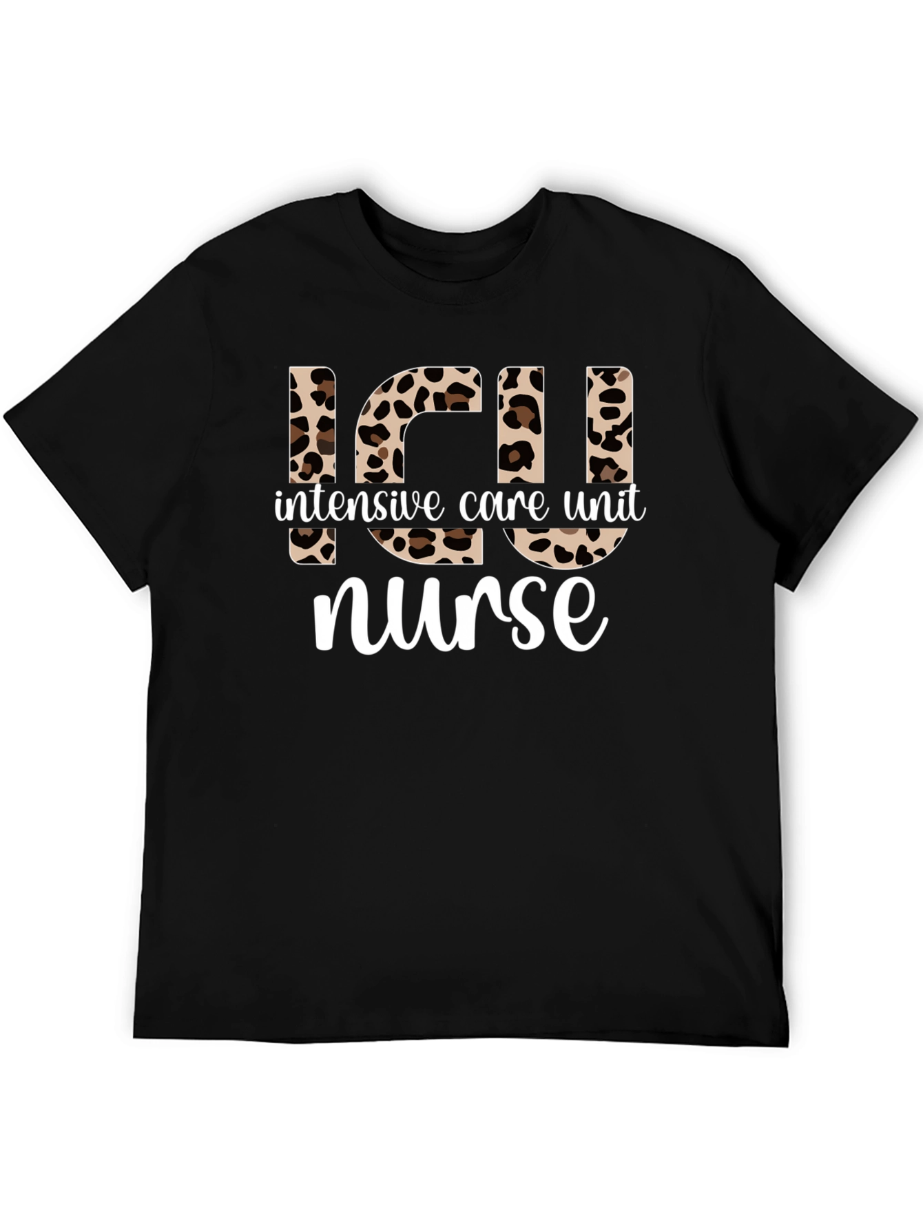 ICU Nurse Leopard Print T-Shirt