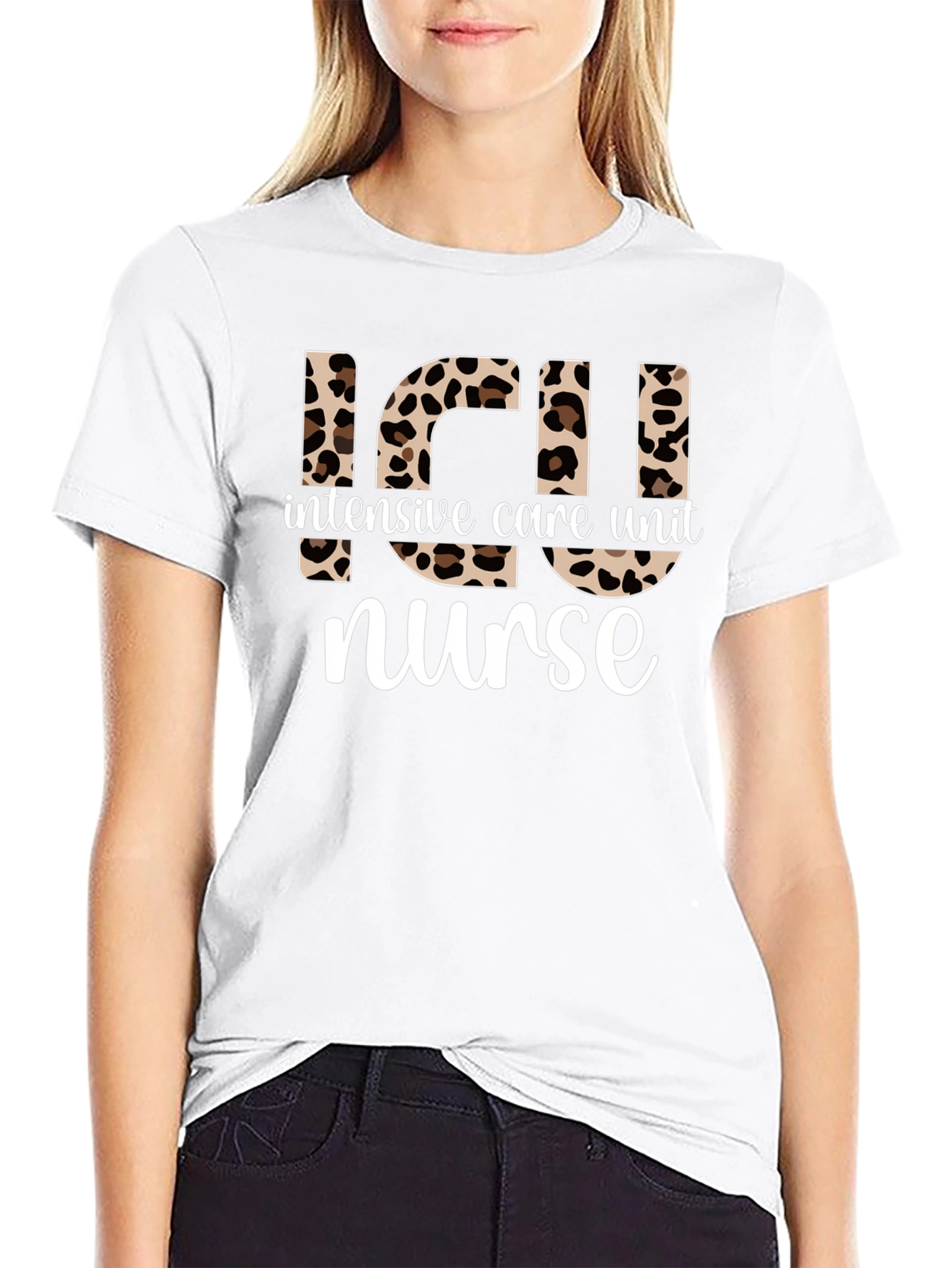 ICU Nurse Leopard Print T-Shirt