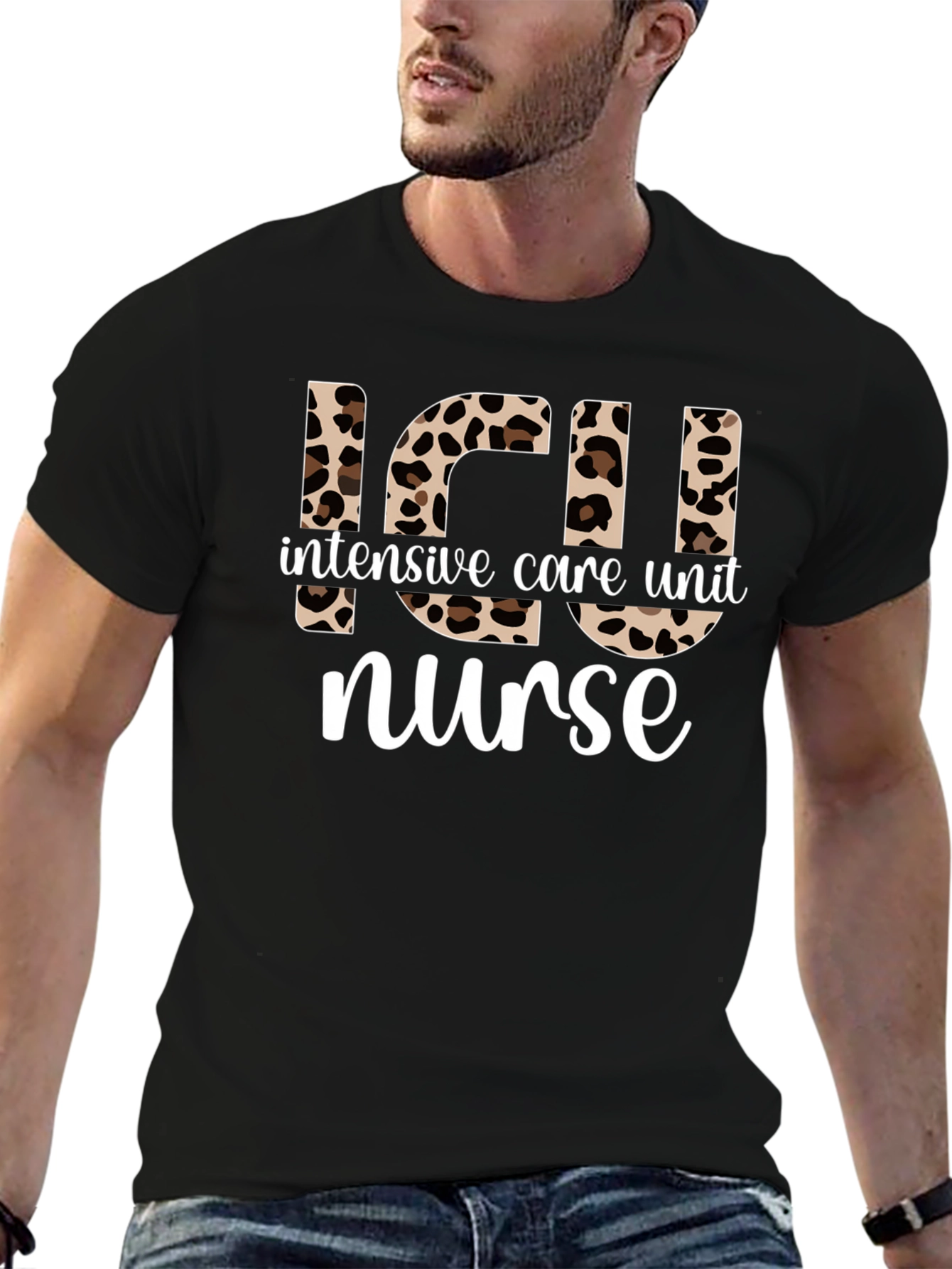 ICU Nurse Leopard Print T-Shirt