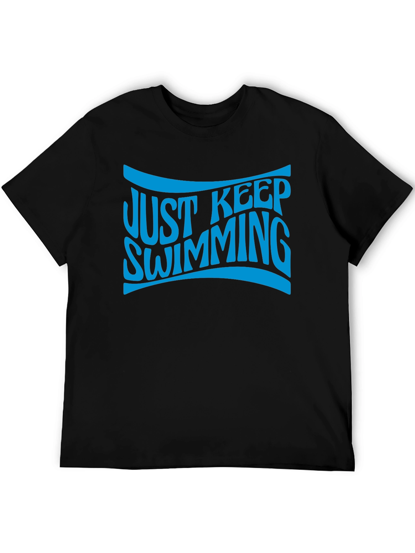Just Keep Swimming Black Graphic T-Shirt
