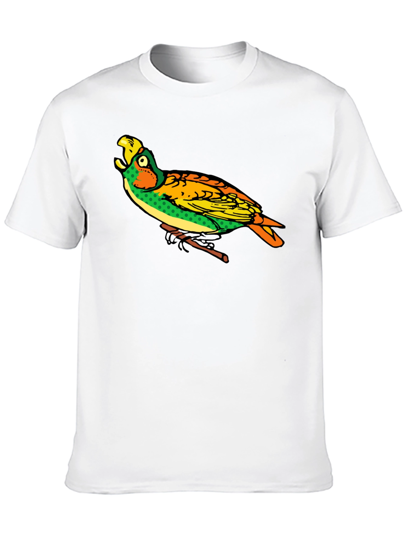 Parrot Graphic Black T-Shirt - Unique Bird Design