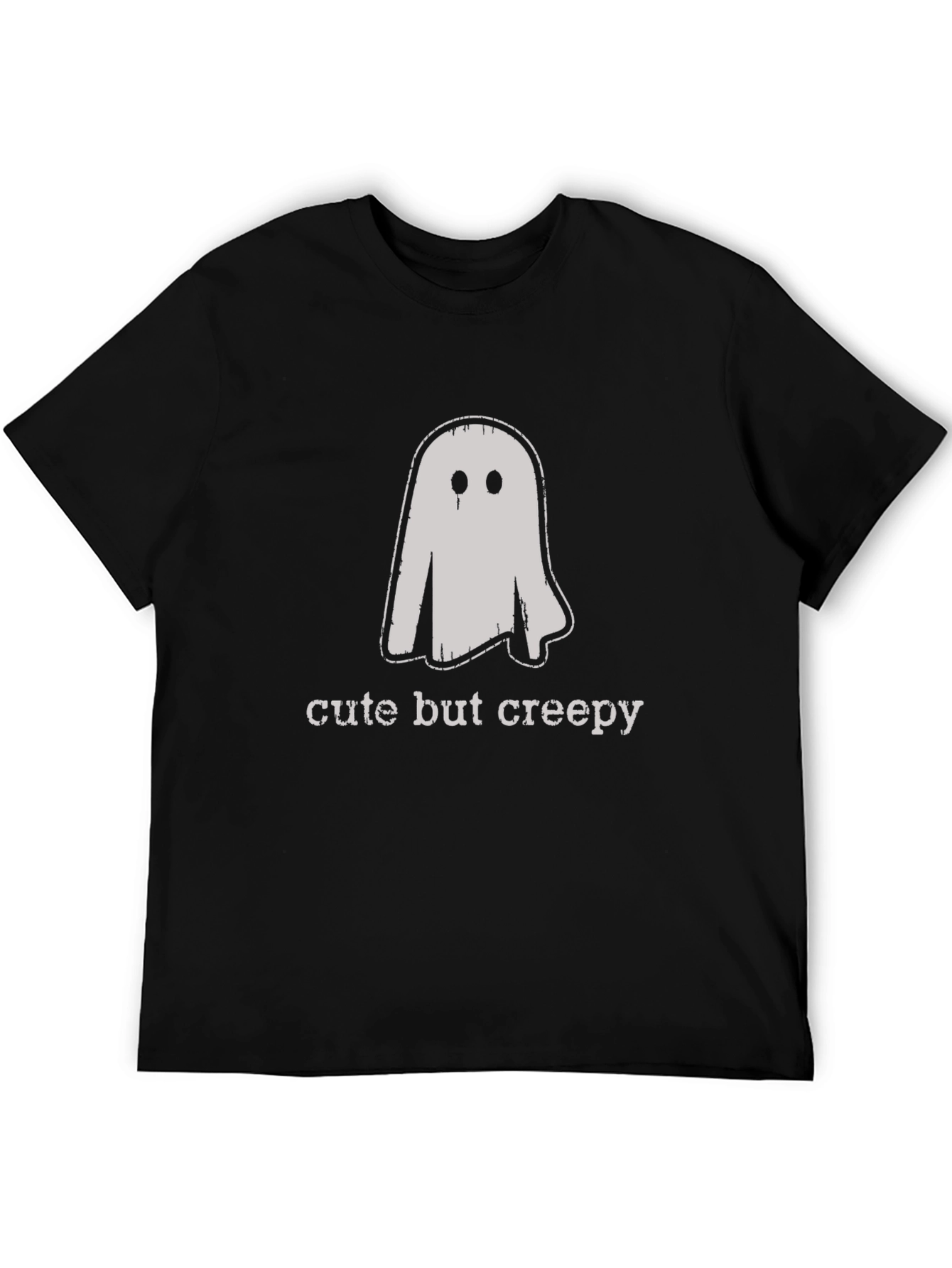 Cute But Creepy Ghost Graphic Tee - Black