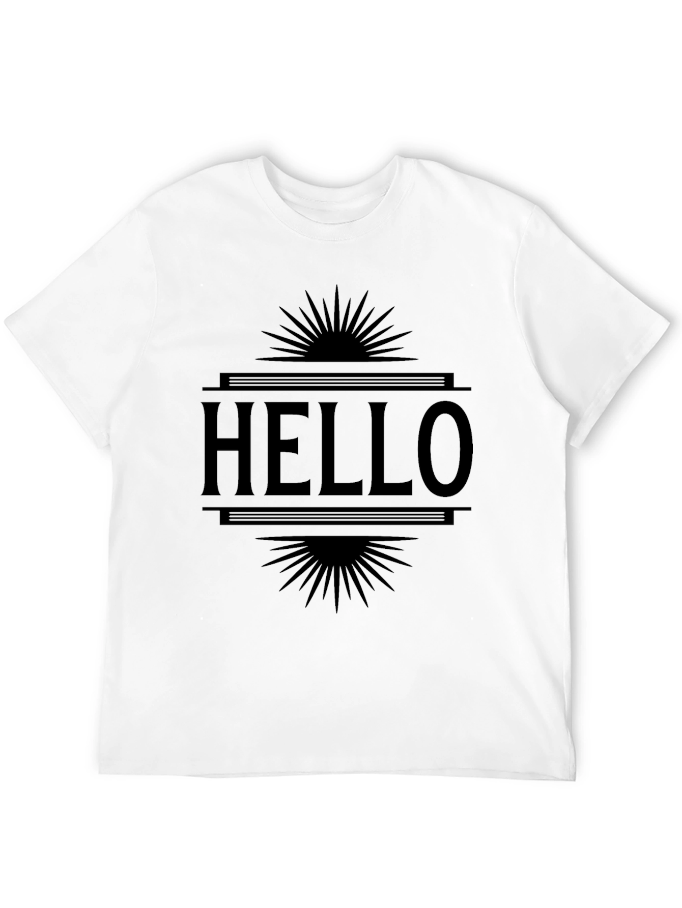 Hello Graphic Print Black T-Shirt