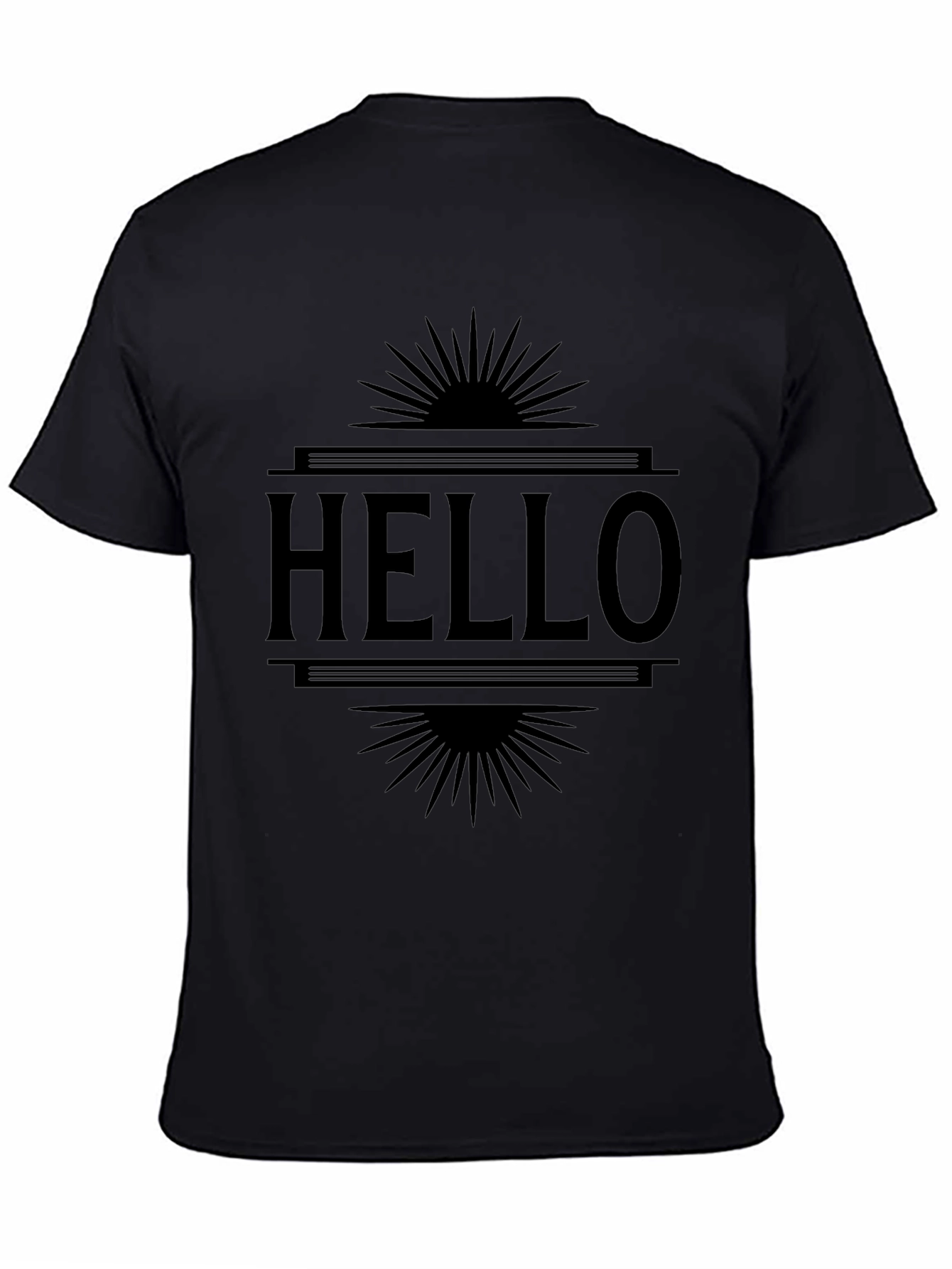 Hello Graphic Print Black T-Shirt
