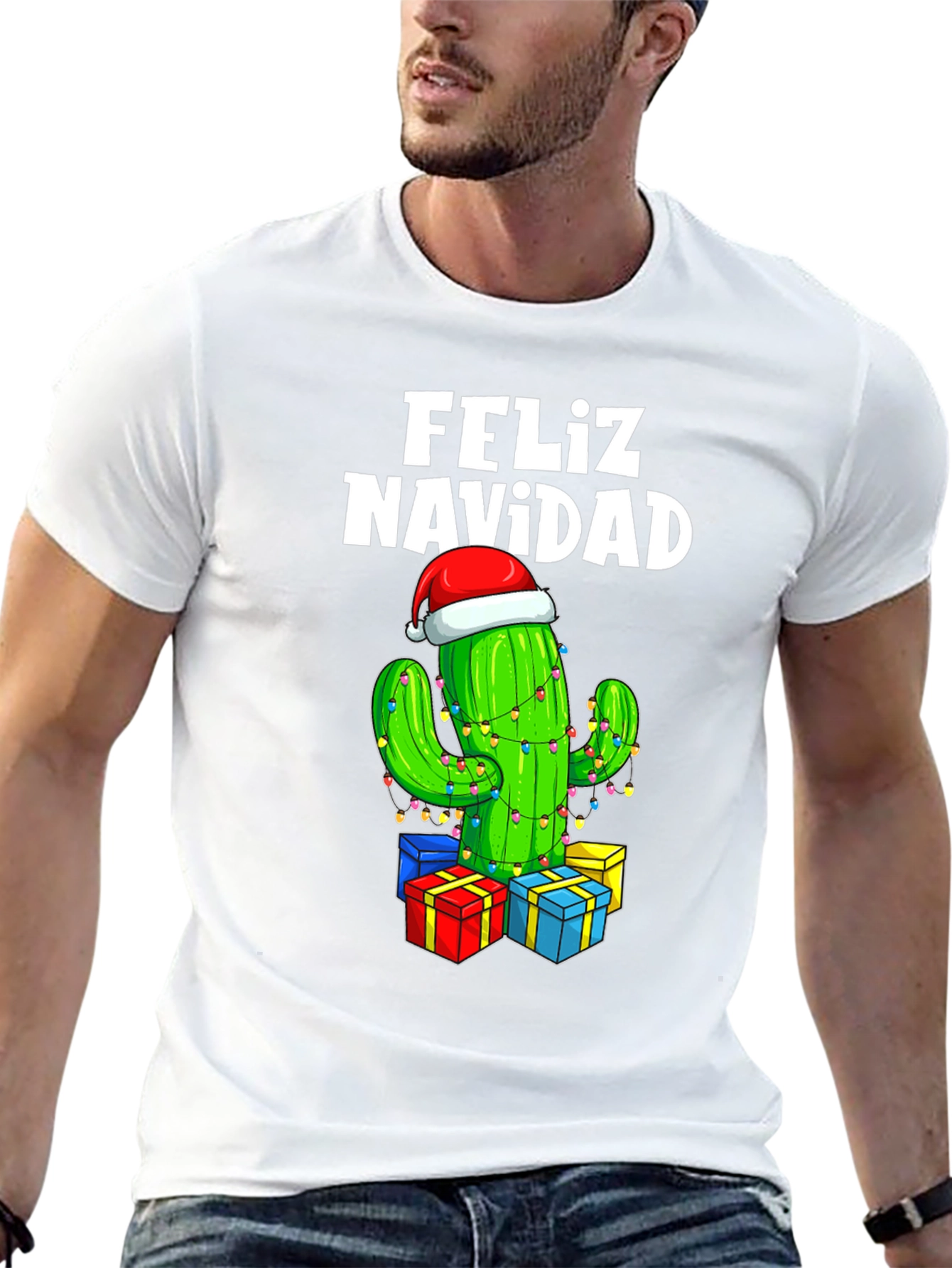 Feliz Navidad Cactus Christmas T-Shirt