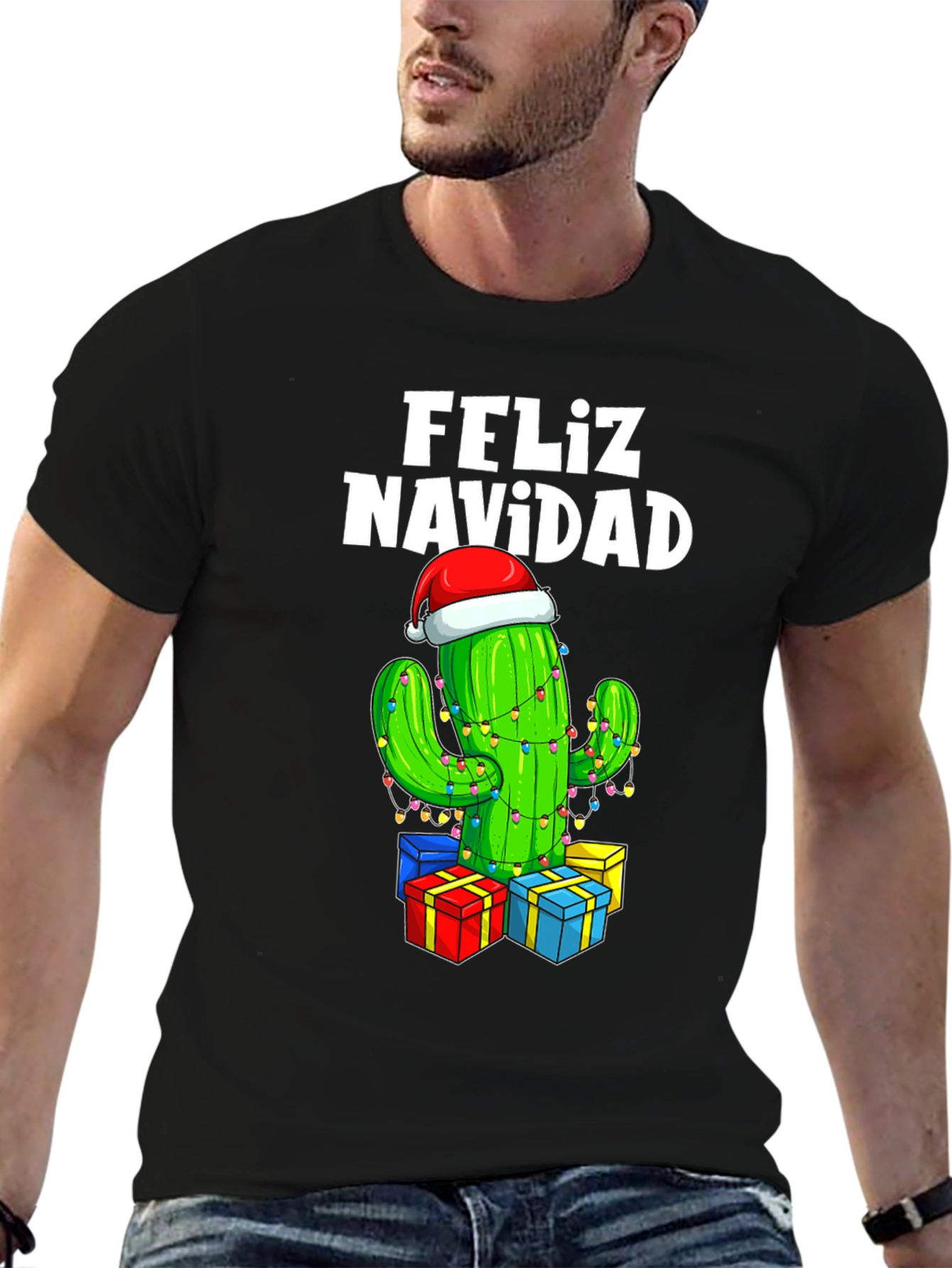 Feliz Navidad Cactus Christmas T-Shirt