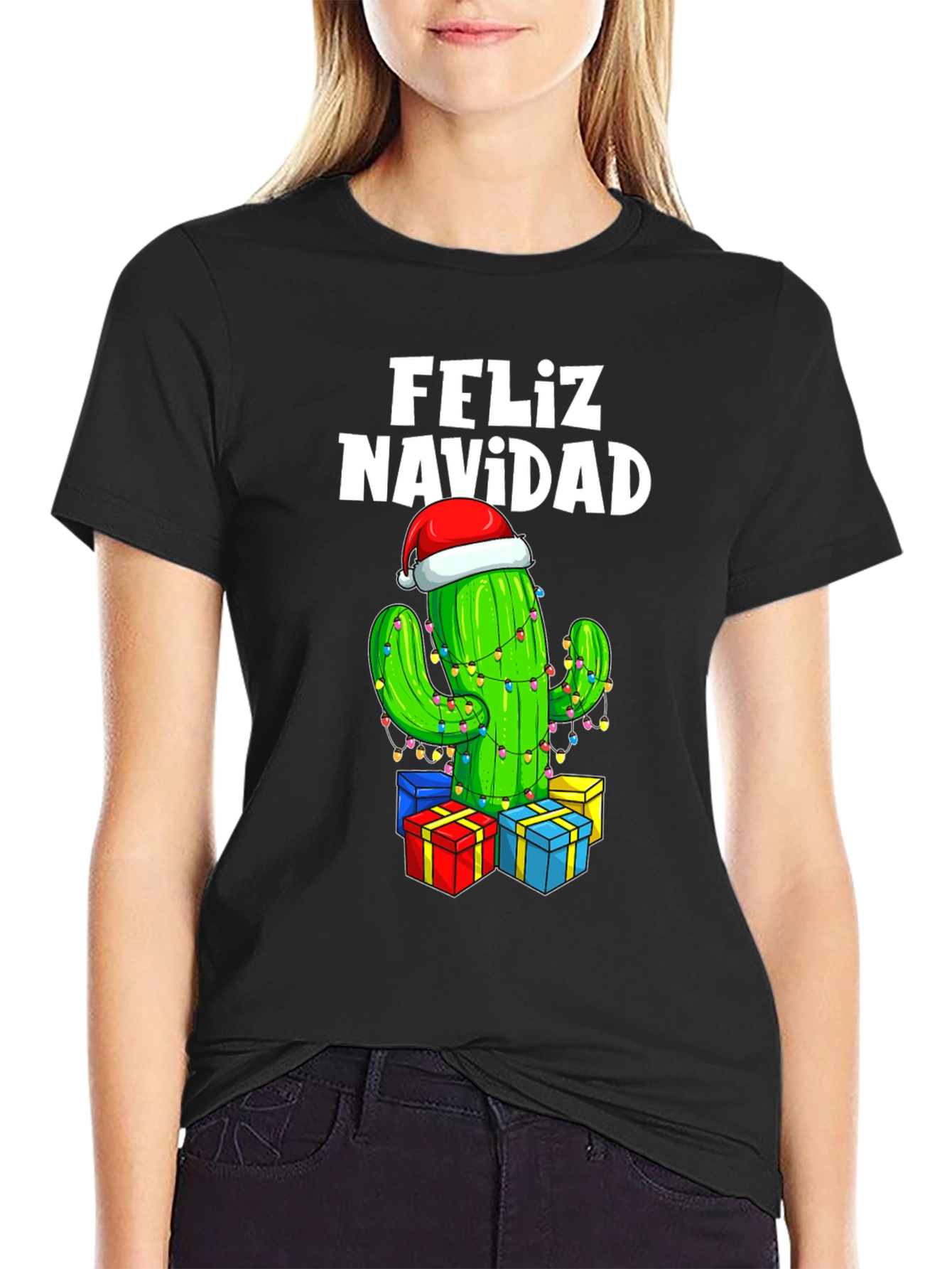 Feliz Navidad Cactus Christmas T-Shirt