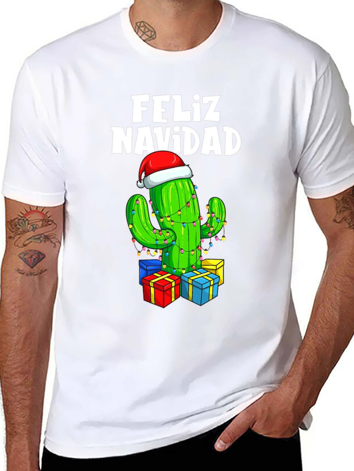 Feliz Navidad Cactus Christmas T-Shirt