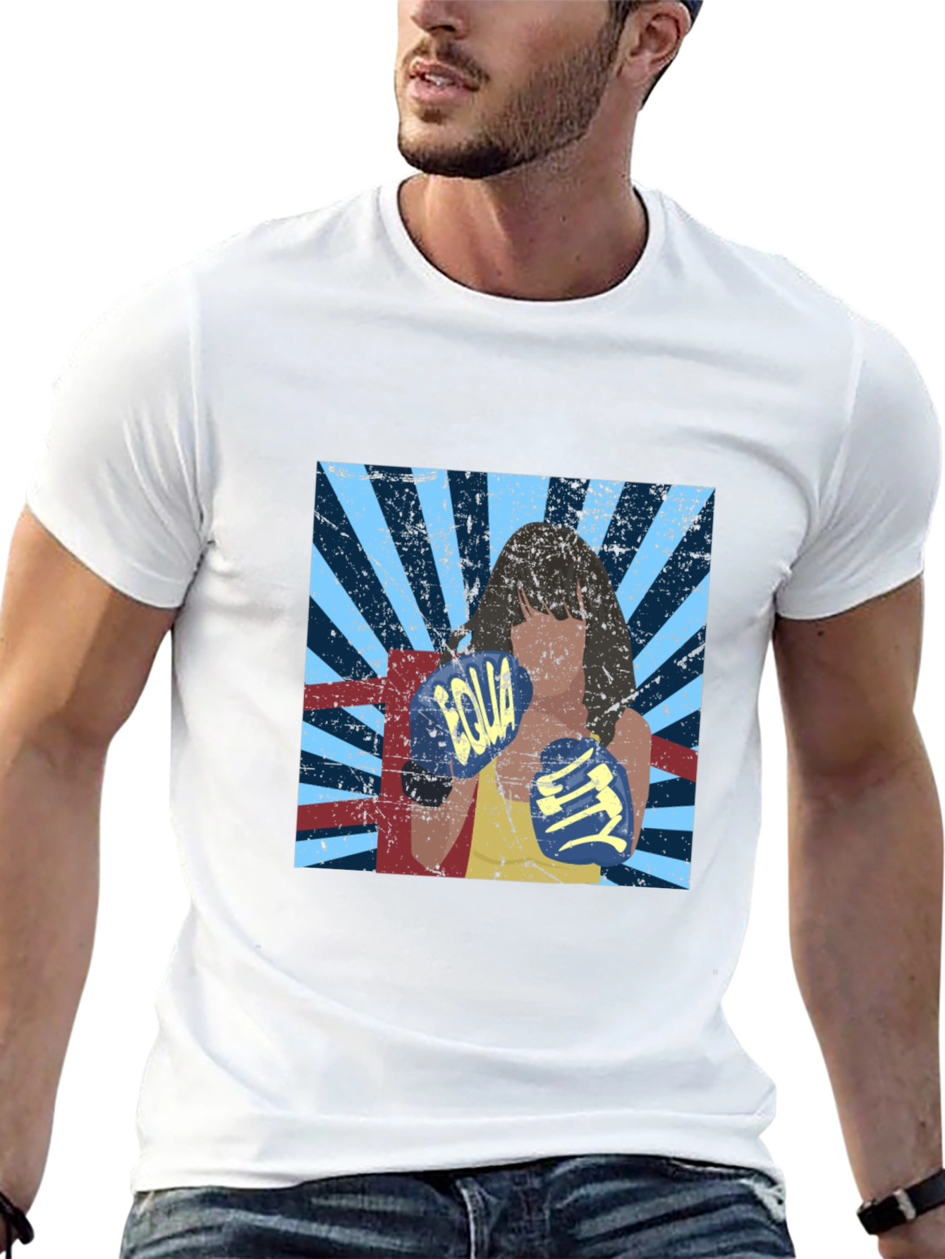 Retro Boxing Woman Graphic Tee - Equality Design