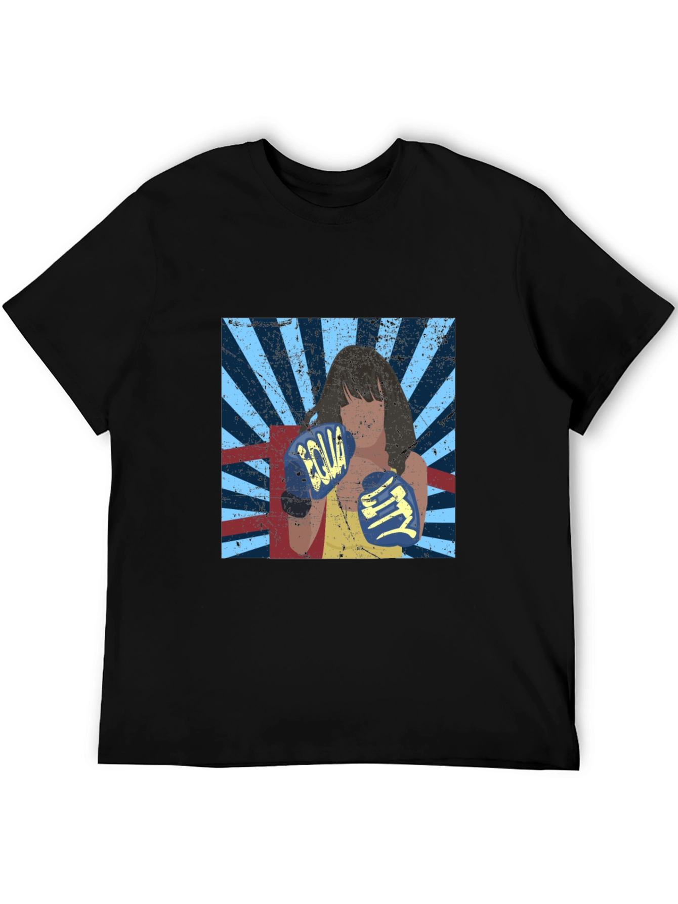 Retro Boxing Woman Graphic Tee - Equality Design