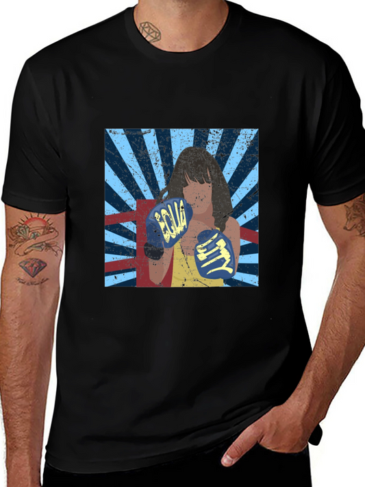 Retro Boxing Woman Graphic Tee - Equality Design