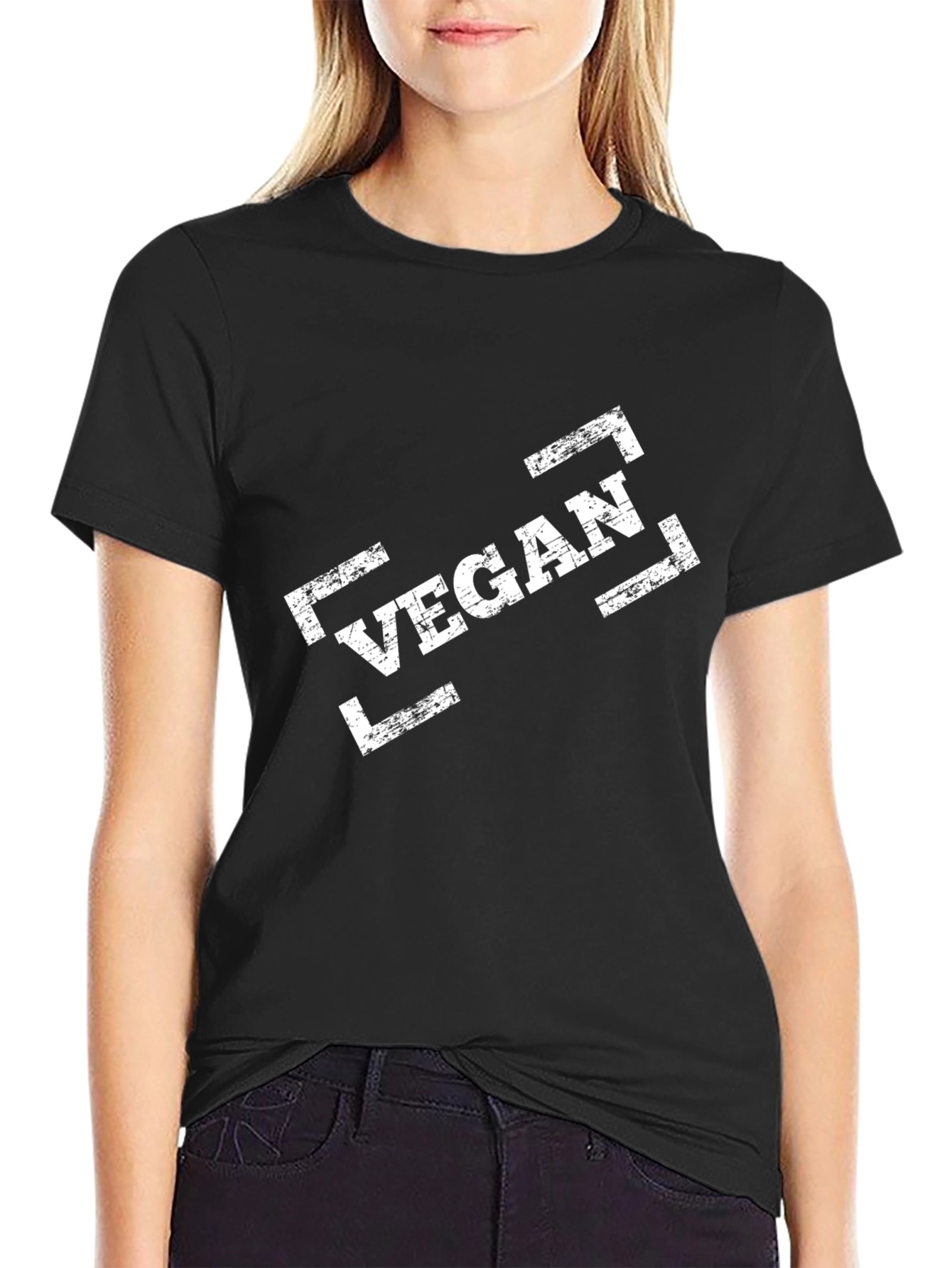 Vegan Graphic Tee - Black Cotton Shirt