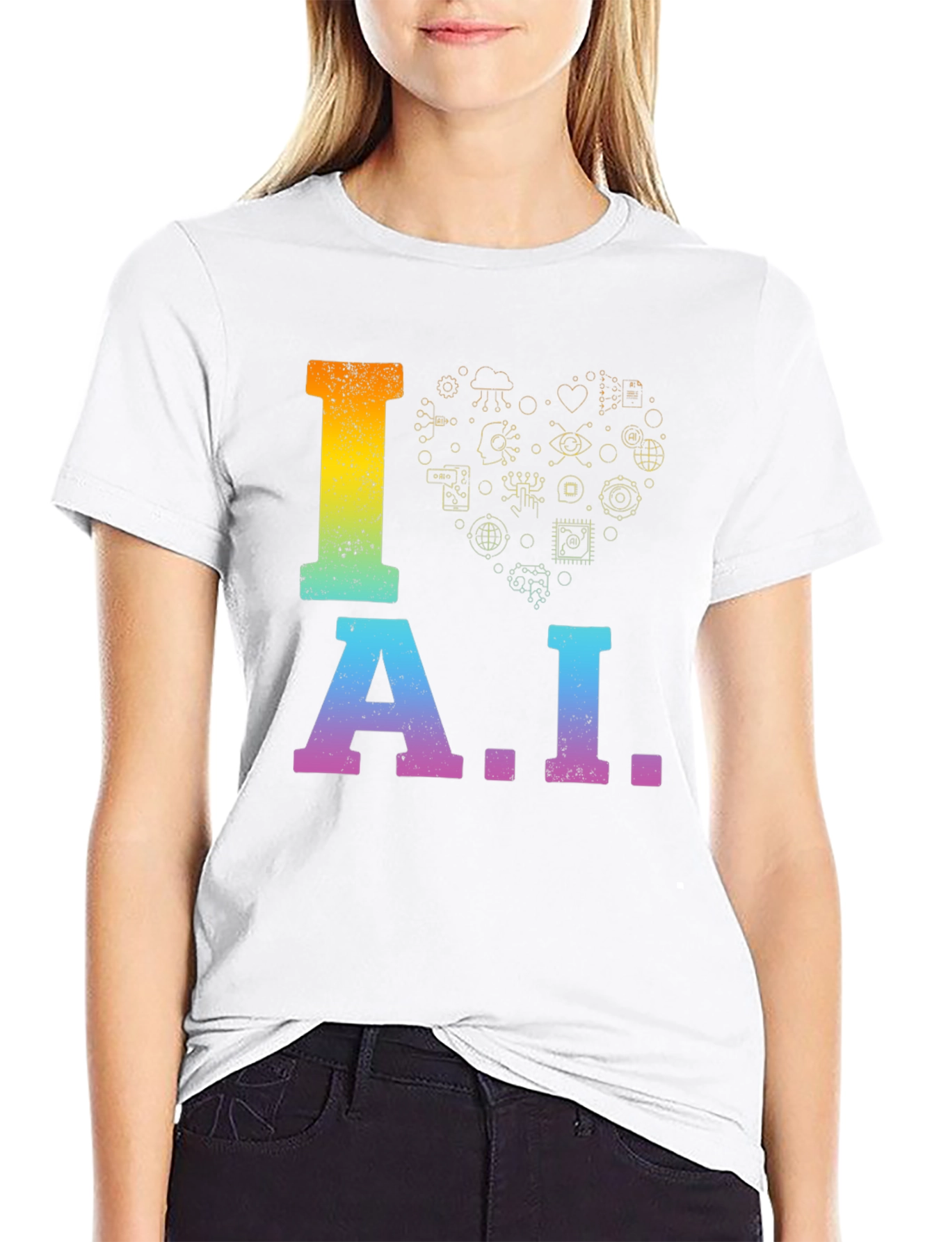 I Love AI T-Shirt - Gradient Design