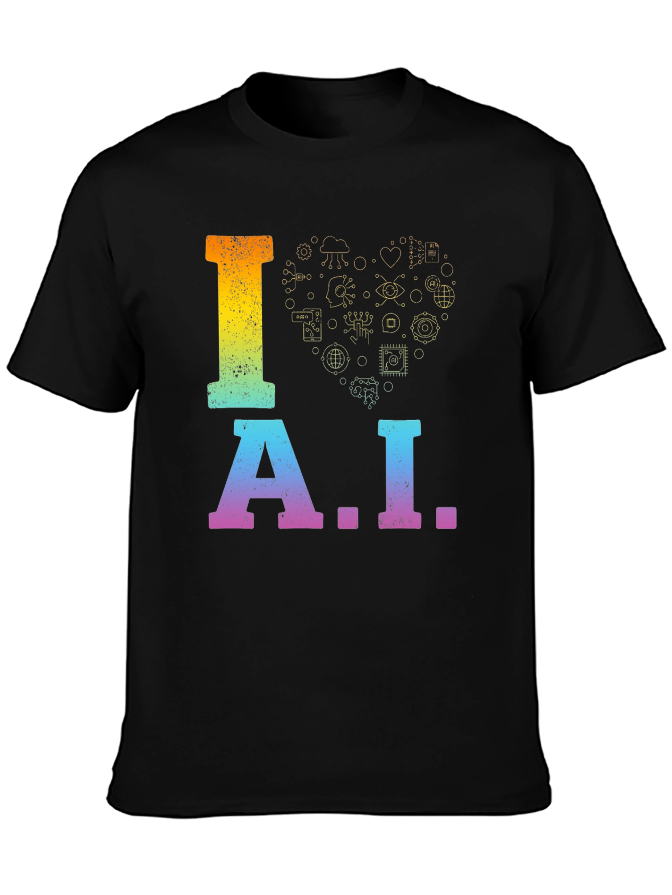 I Love AI T-Shirt - Gradient Design