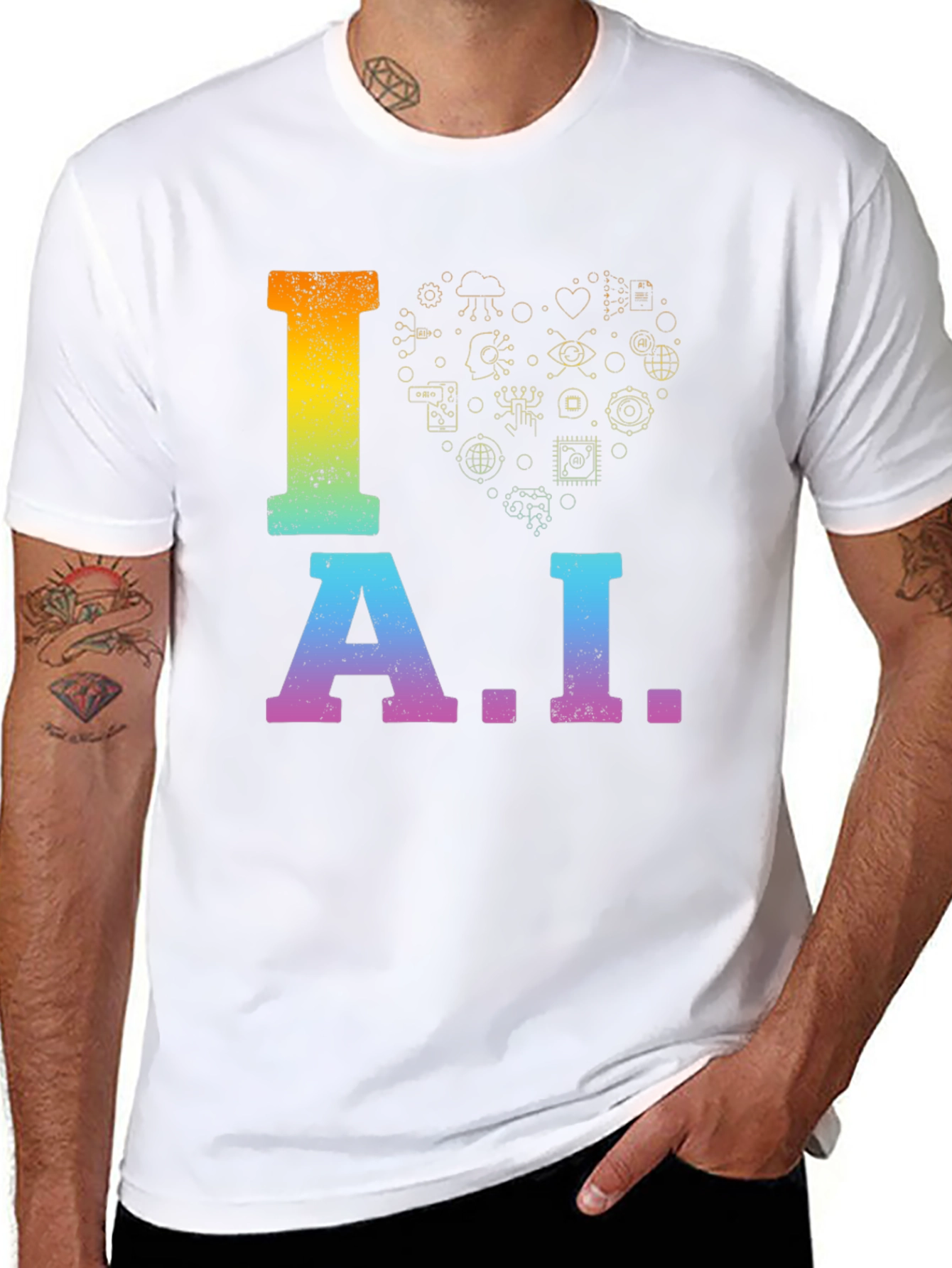 I Love AI T-Shirt - Gradient Design