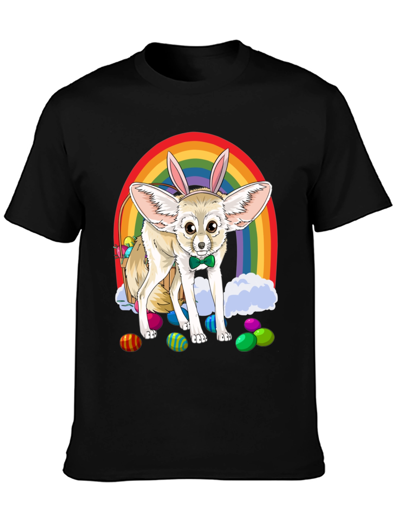 Easter Fennec Fox Rainbow T-Shirt
