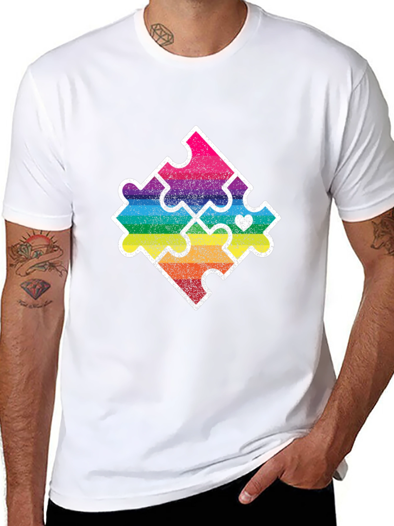 Autism Awareness Puzzle Piece Graphic T-Shirt