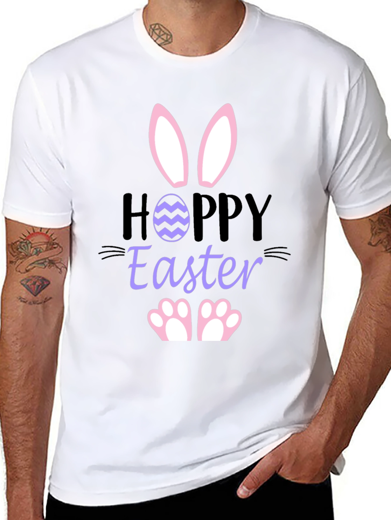 Hoppy Easter Bunny T-Shirt - Black