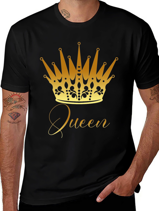 Queen Crown Graphic Tee - Gold Print