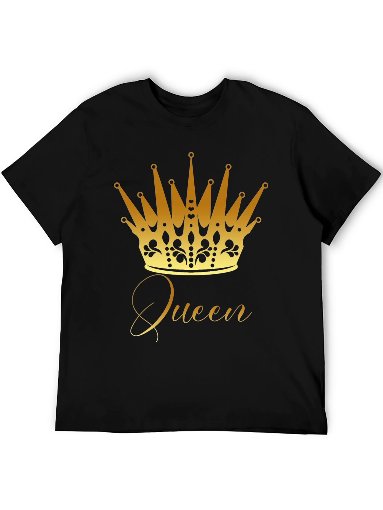 Queen Crown Graphic Tee - Gold Print